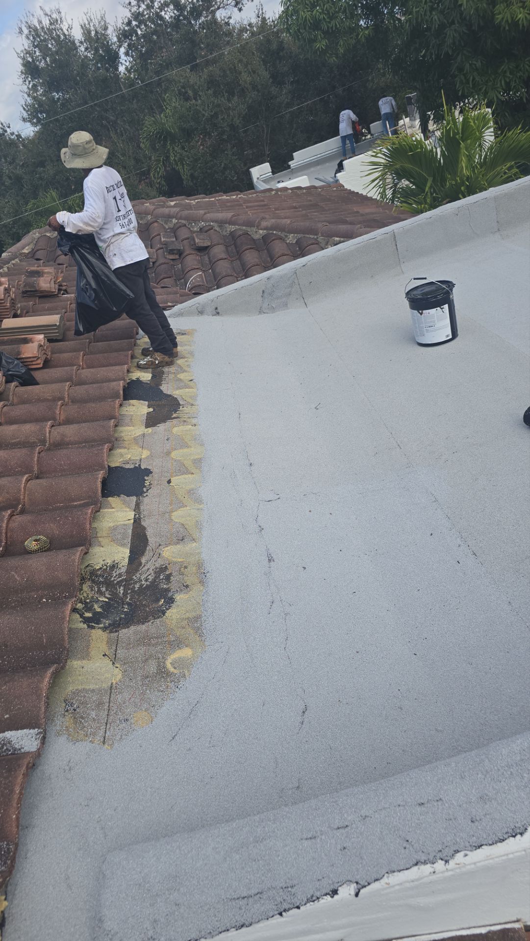 West Palm Beach Roof Restoration and Travertine Paver Driveway Installation by Aastro Roofing