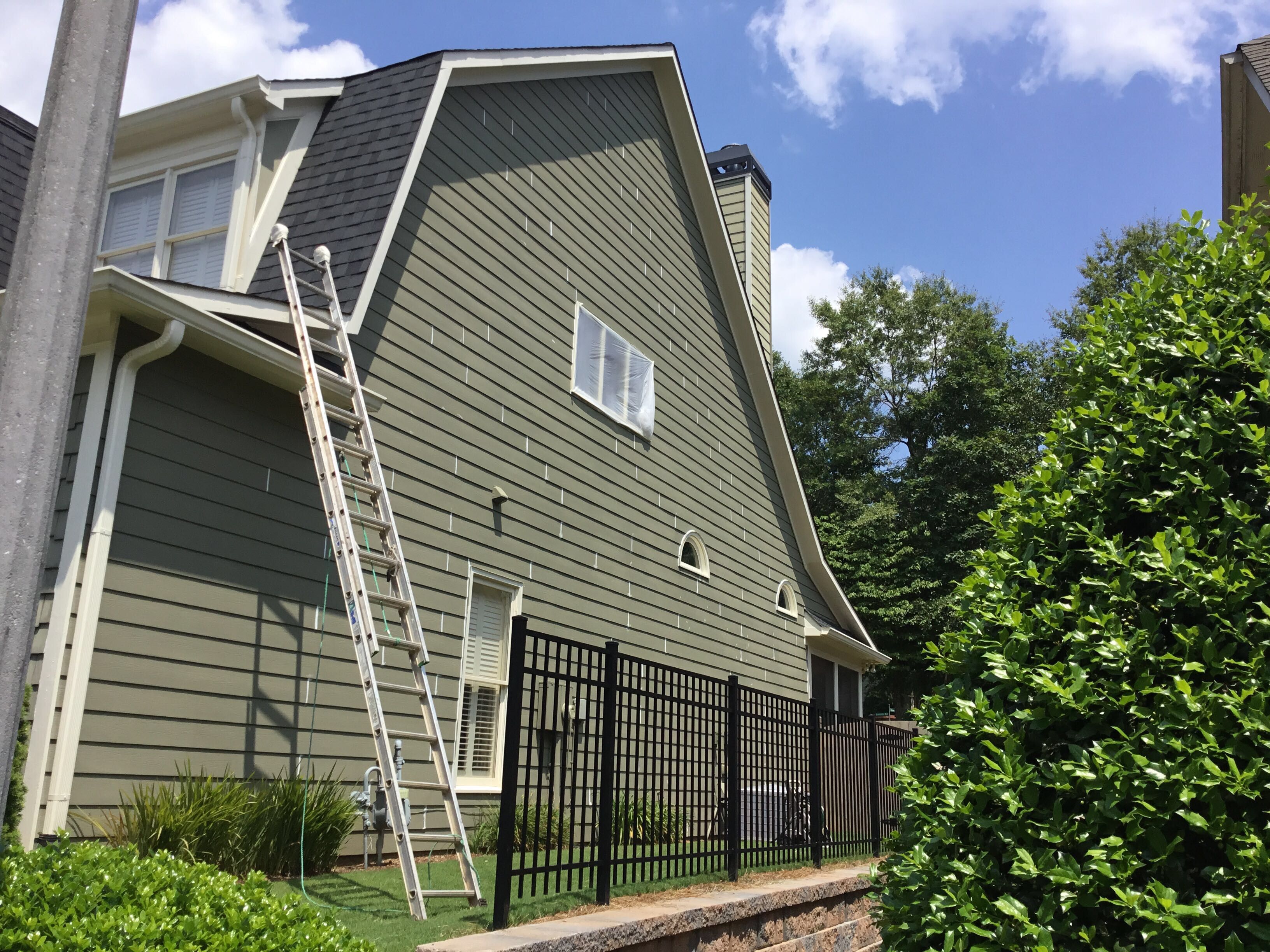 Sage Green Exterior House Painting and Trim Refresh in Acworth by Swift Home Renovations