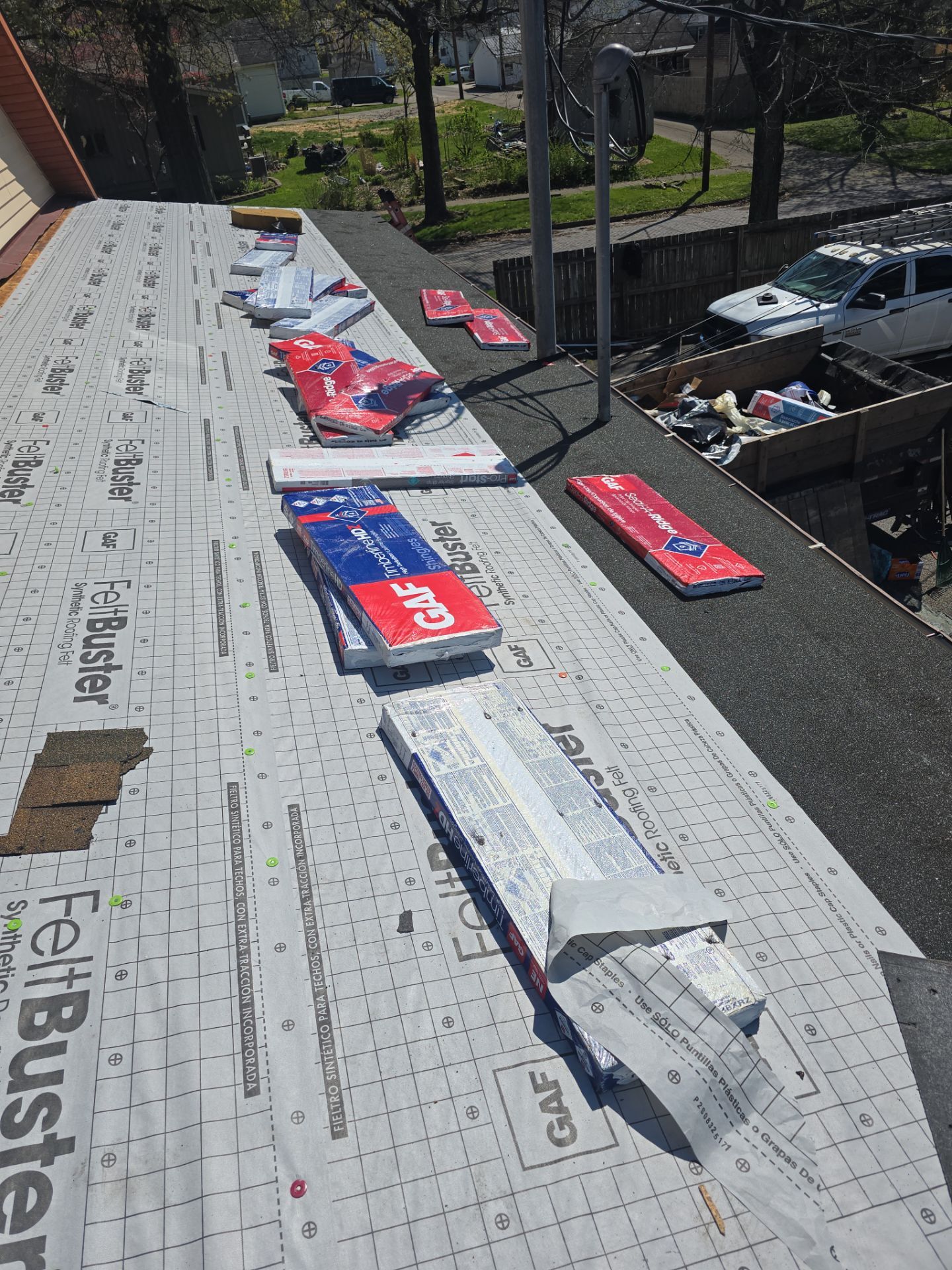 Residential Roofing Installation using GAF Timberline HDZ Charcoal by Rainstoppers Roofing