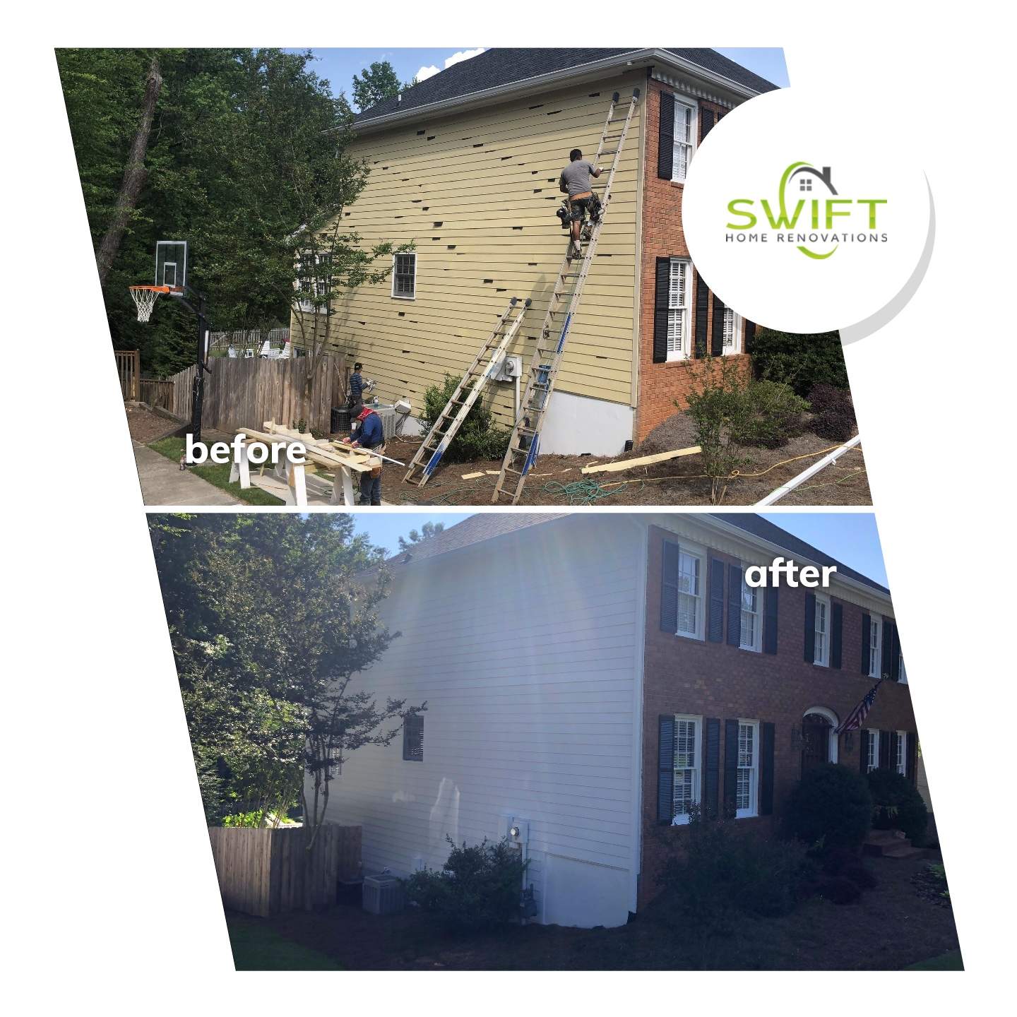 Siding Replacement and Full Exterior Repaint for Marietta Home by Swift Home Renovations