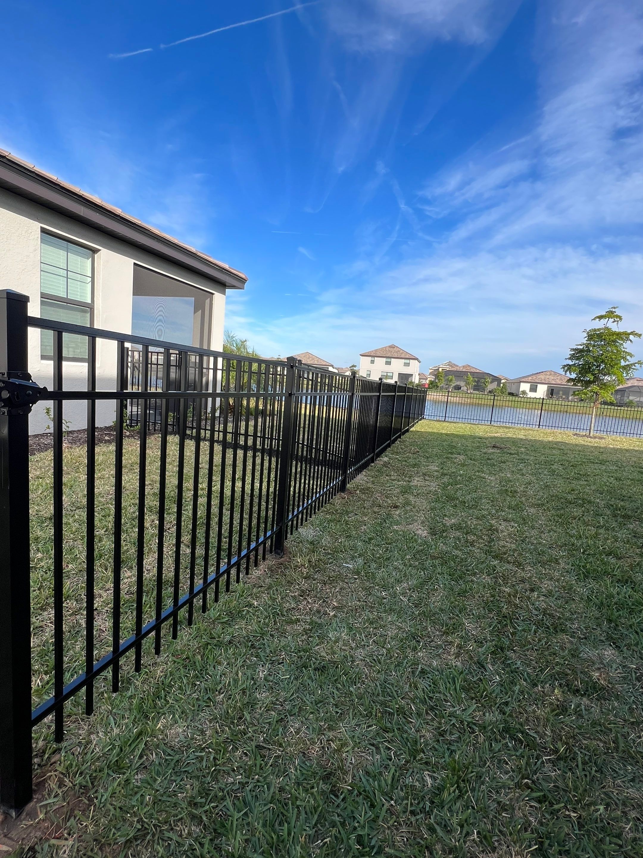 Aluminum Fence Installation using Black 3 Rail Aluminum Fence by Asap fence and gates, LLC