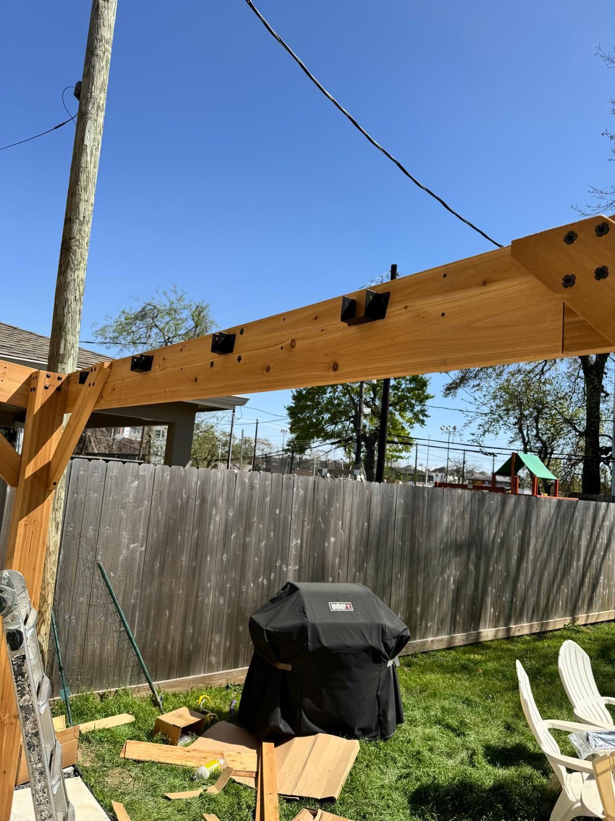Backyard Upgrade: Professional Pergola Installation for Jennifer! ☀️🍹 by Texas Urban Elements