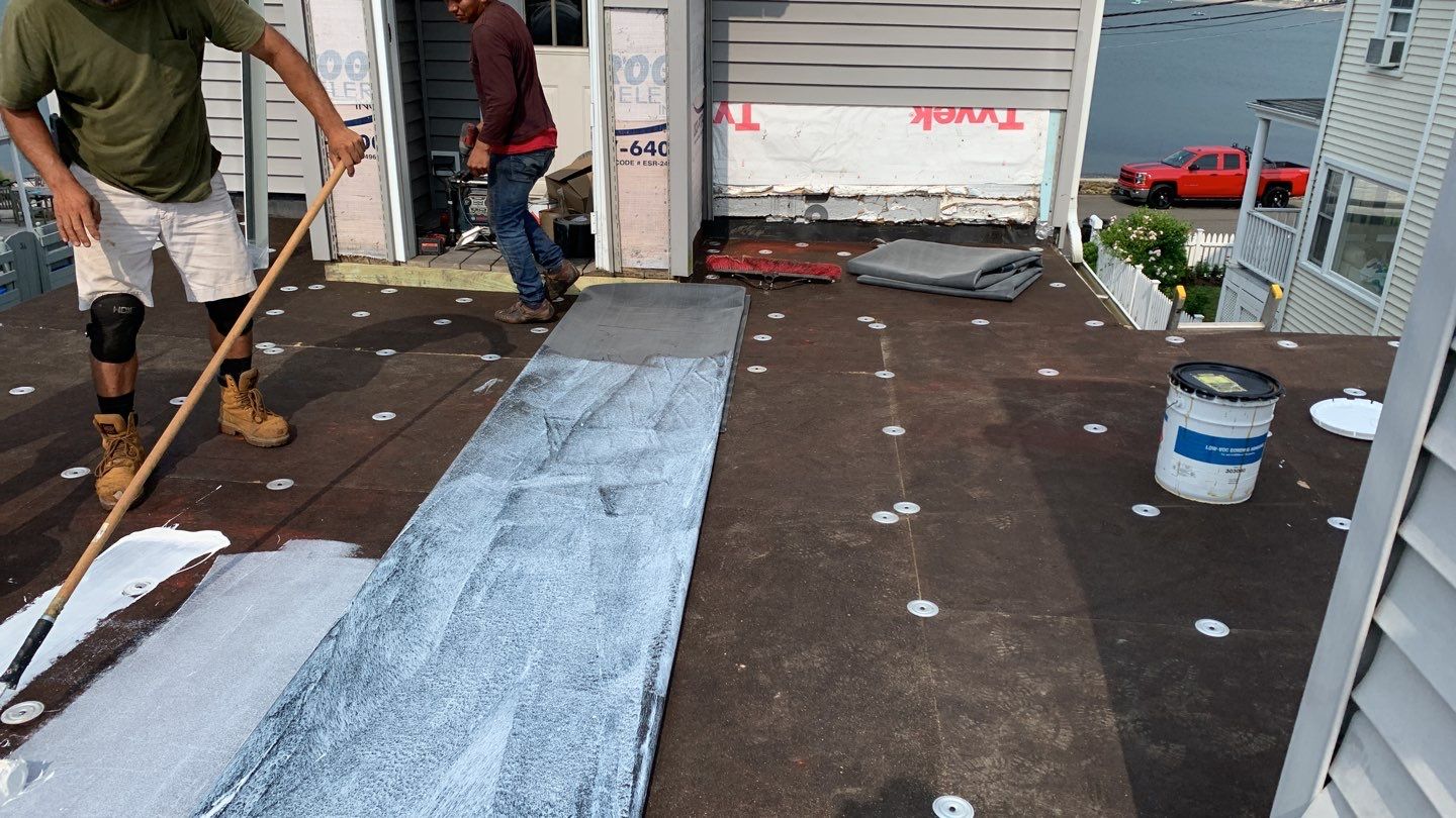 Deck Installation using trex over epdm roof by A Plus Exterior