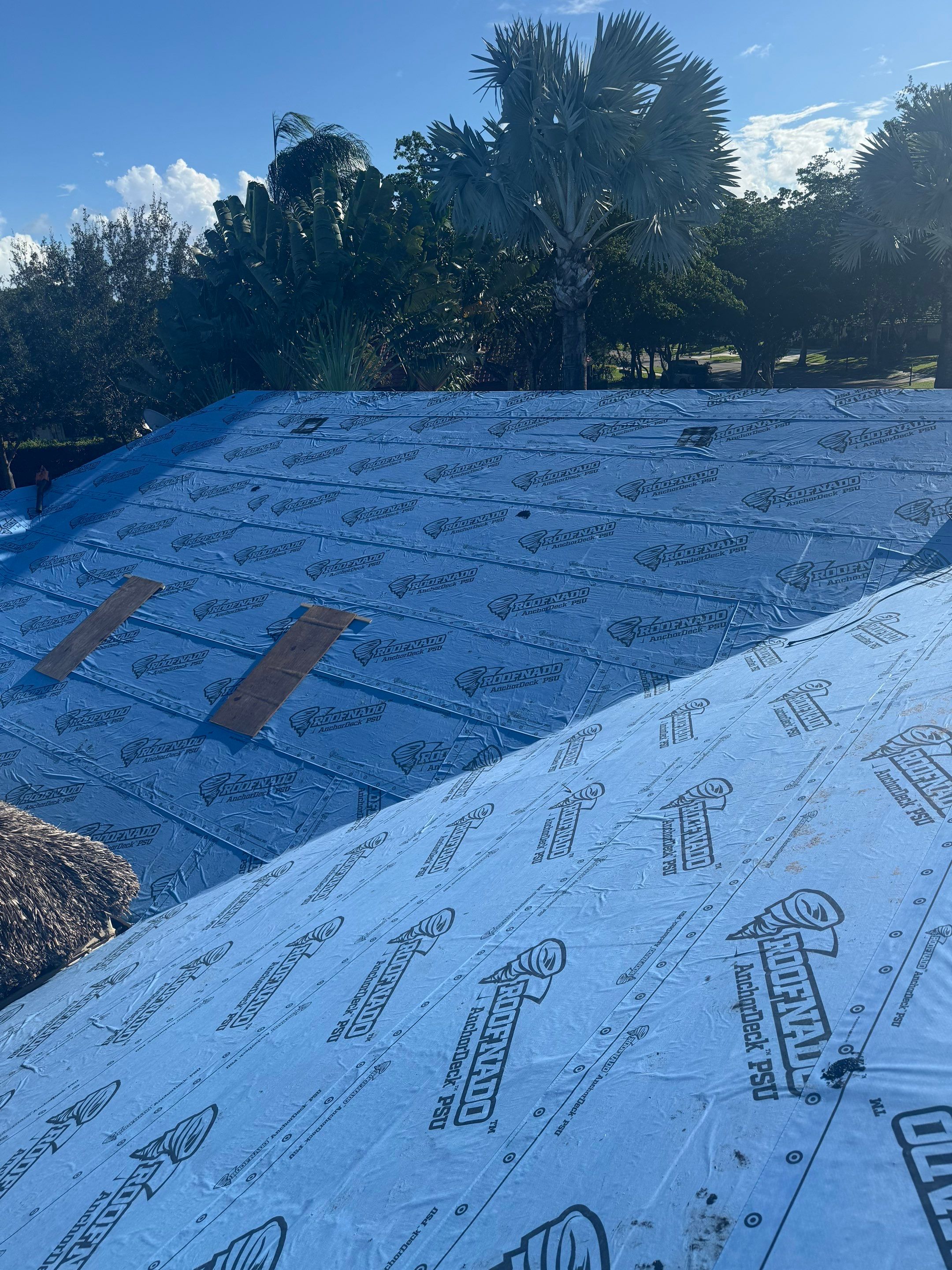 Residential Roofing Installation using 1" Nail strip metal roof by BLUES BROTHERS ROOFING