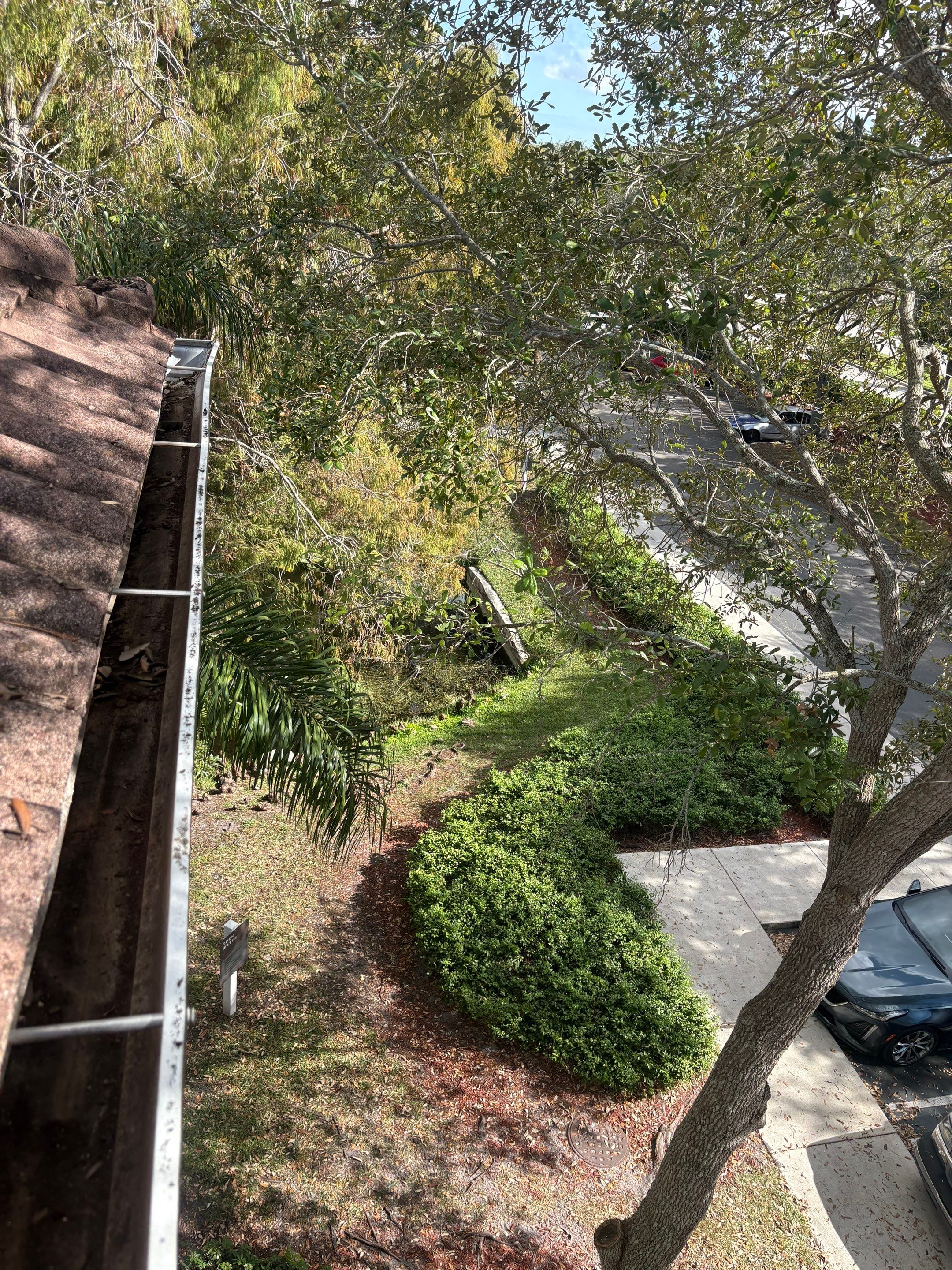 HOA gutter cleaning after photo.