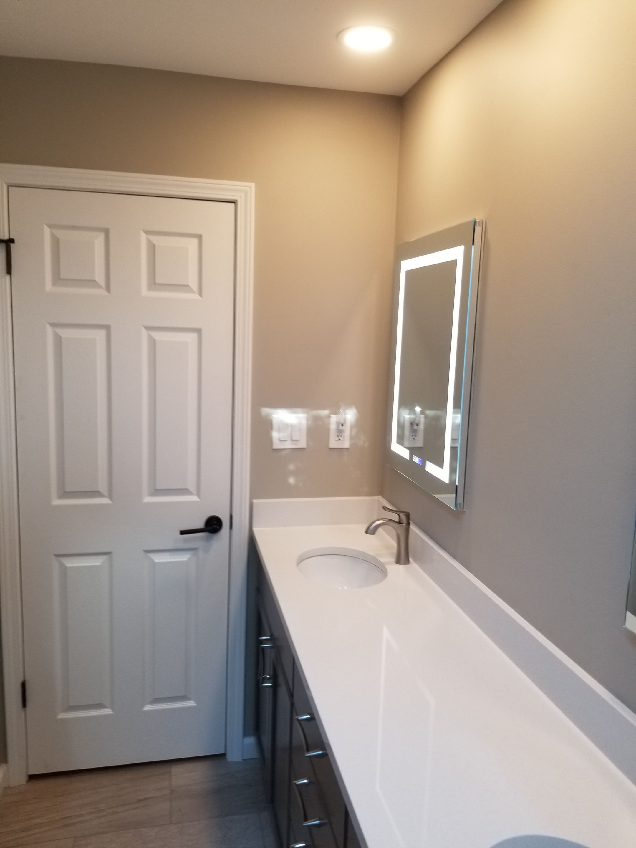 Remodel full bathroom new tile walk in shower plus 2nd half bath Powder room in Livonia, MI by Northwest Construction