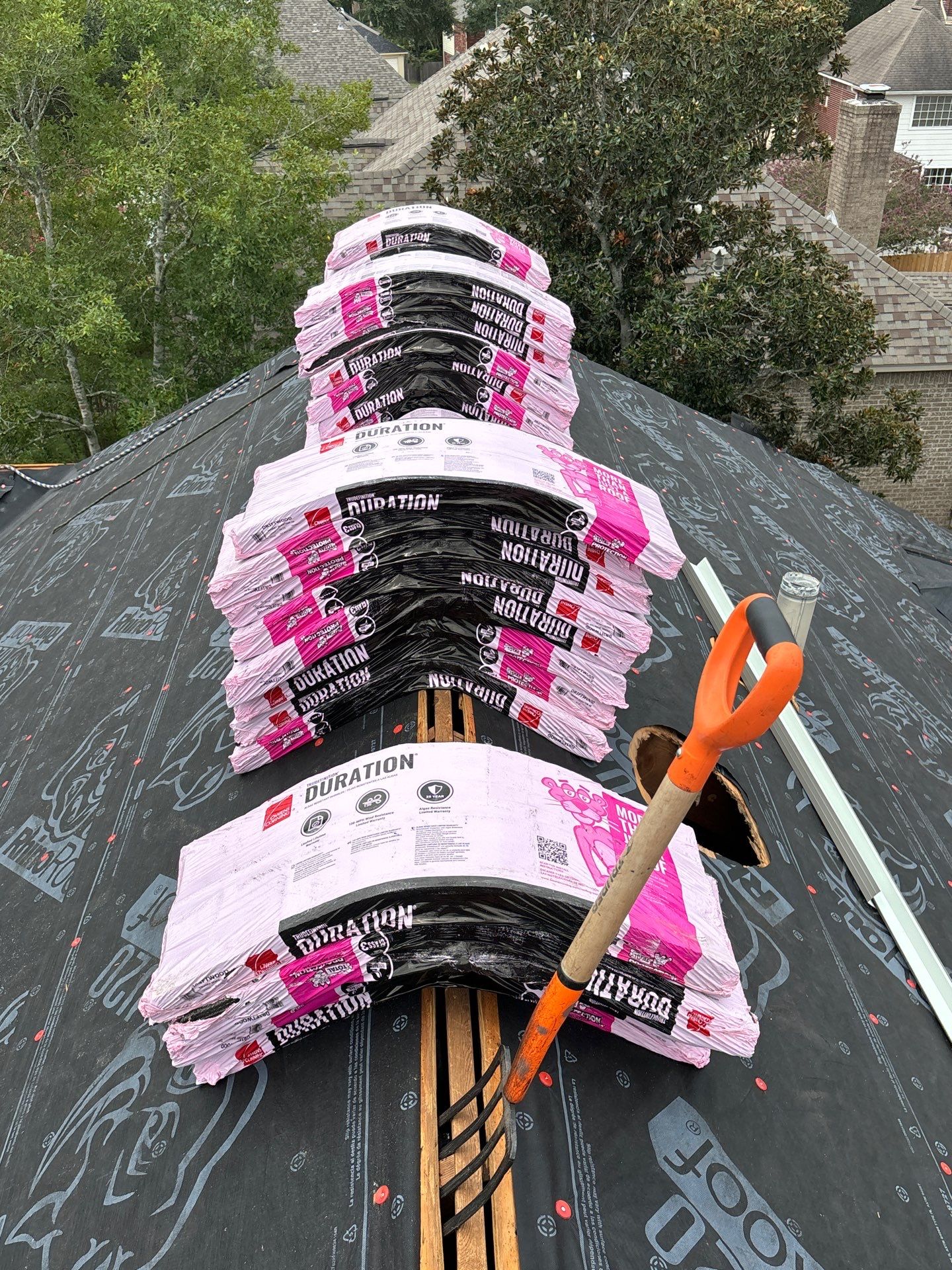 Residential Roofing Installation using Owen's Corning Duration (Lifetime) Shingles by Roof Repair Company
