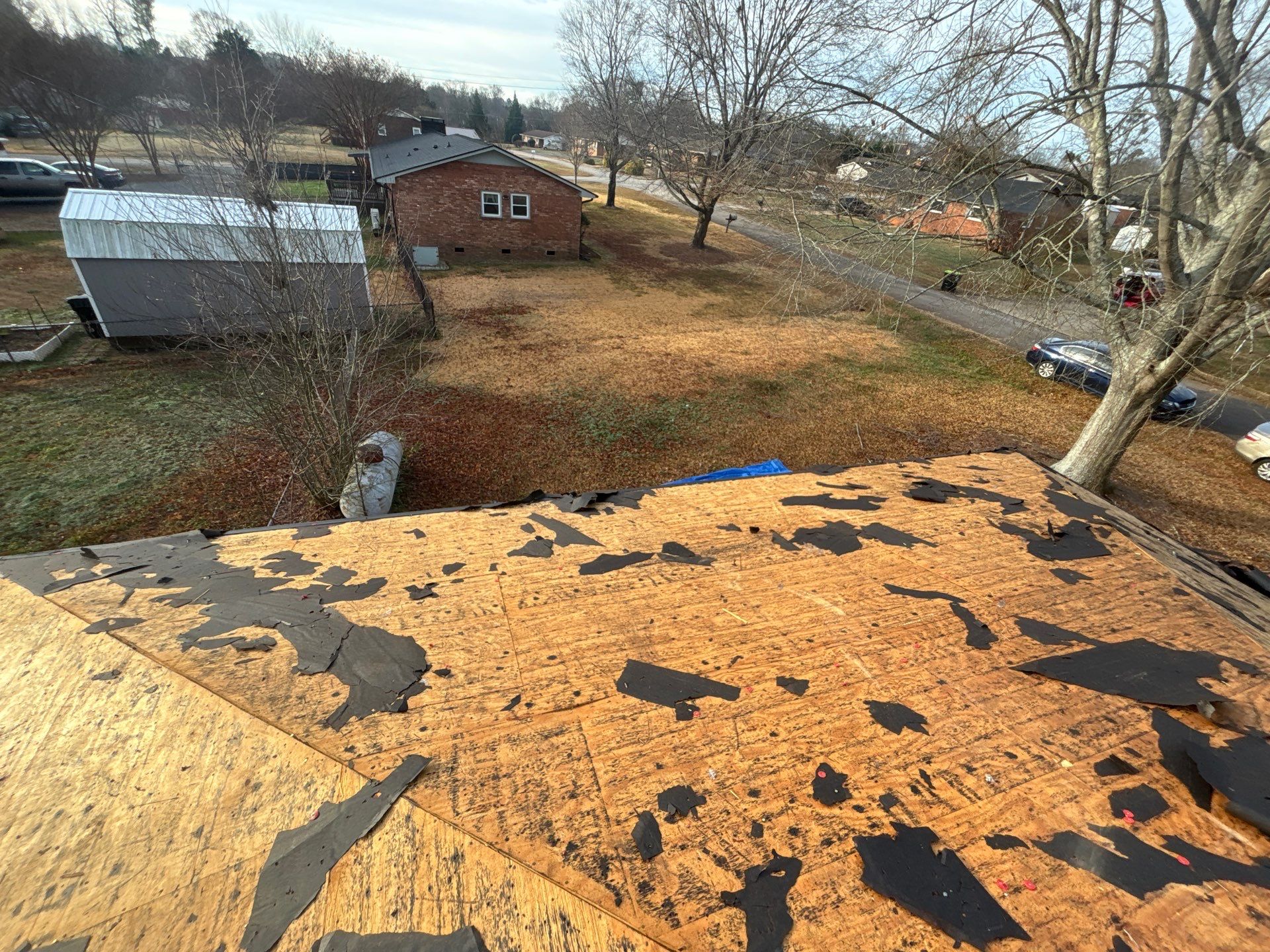 CertainTeed Landmark Moire Black Architectural Shingles on Inman SC Brick Ranch Home by Roofers LLC