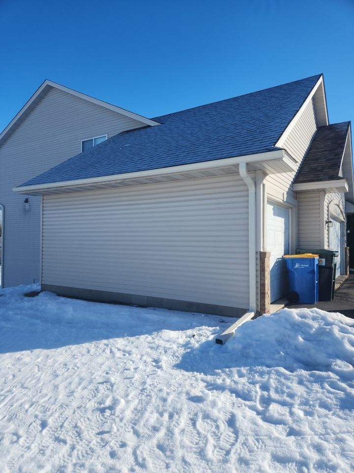 5" White Gutters in St. Michael by Next Level Seamless Gutters / Exteriors Inc.