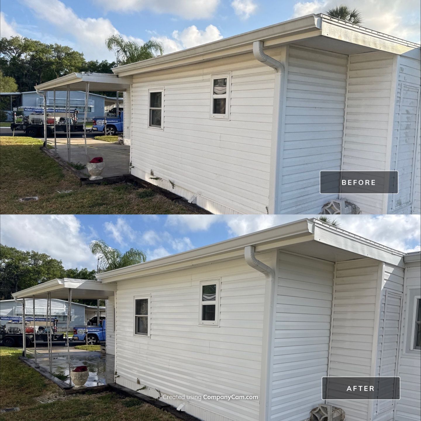 Mobile Home Soft Wash & TPO Roof Cleaning in Leisure Lake Mobile Home Park – Palmetto, FL by Sunshine AquaWash