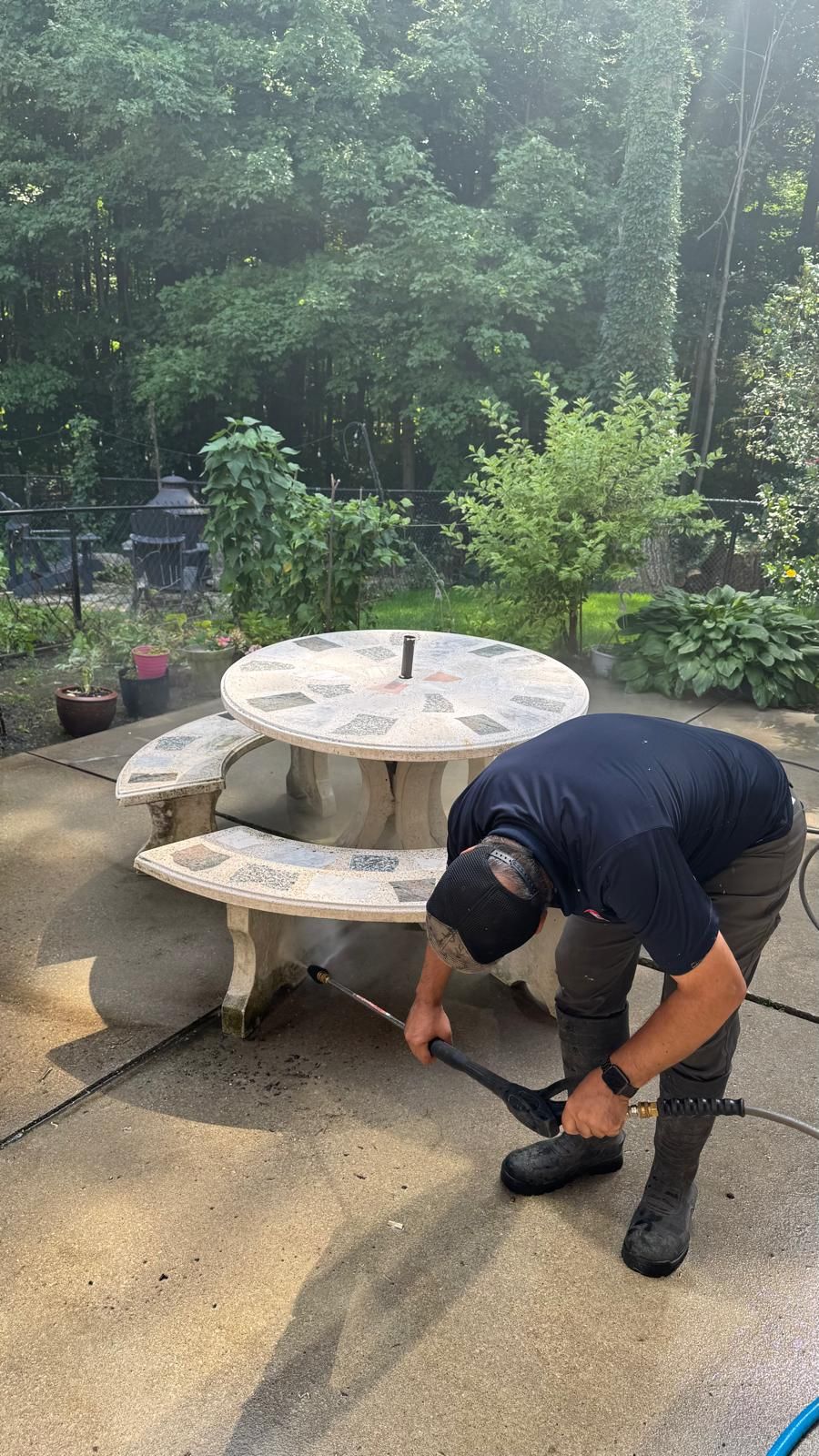 Residential Concrete Sidewalk Installation and Patio Power Washing in Maple by GTA HOME PAINTING