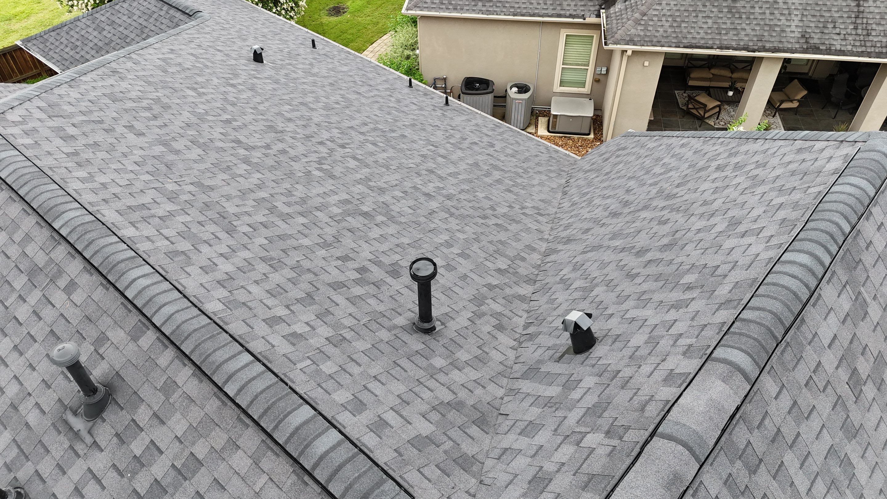 Residential Roofing Installation using Certainteed Landmark after last year's tornado in Cypress by Core Four Roofing
