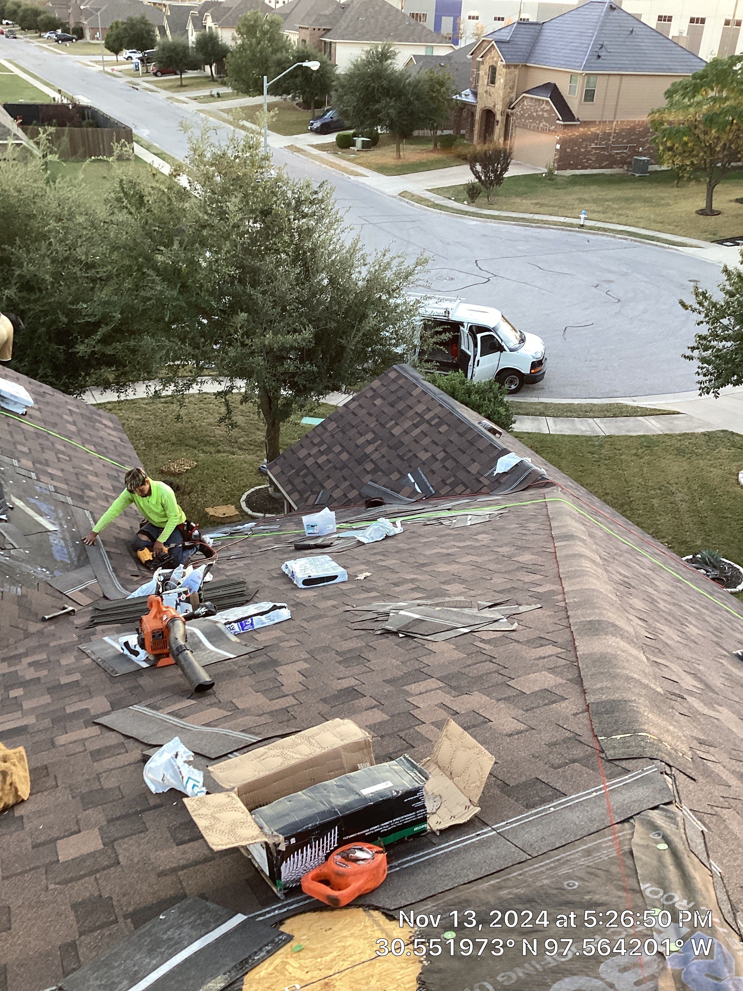 Hutto Residential Roofing Replacement with OSB Sheathing and Trim Repair by Caliber Restoration LLC