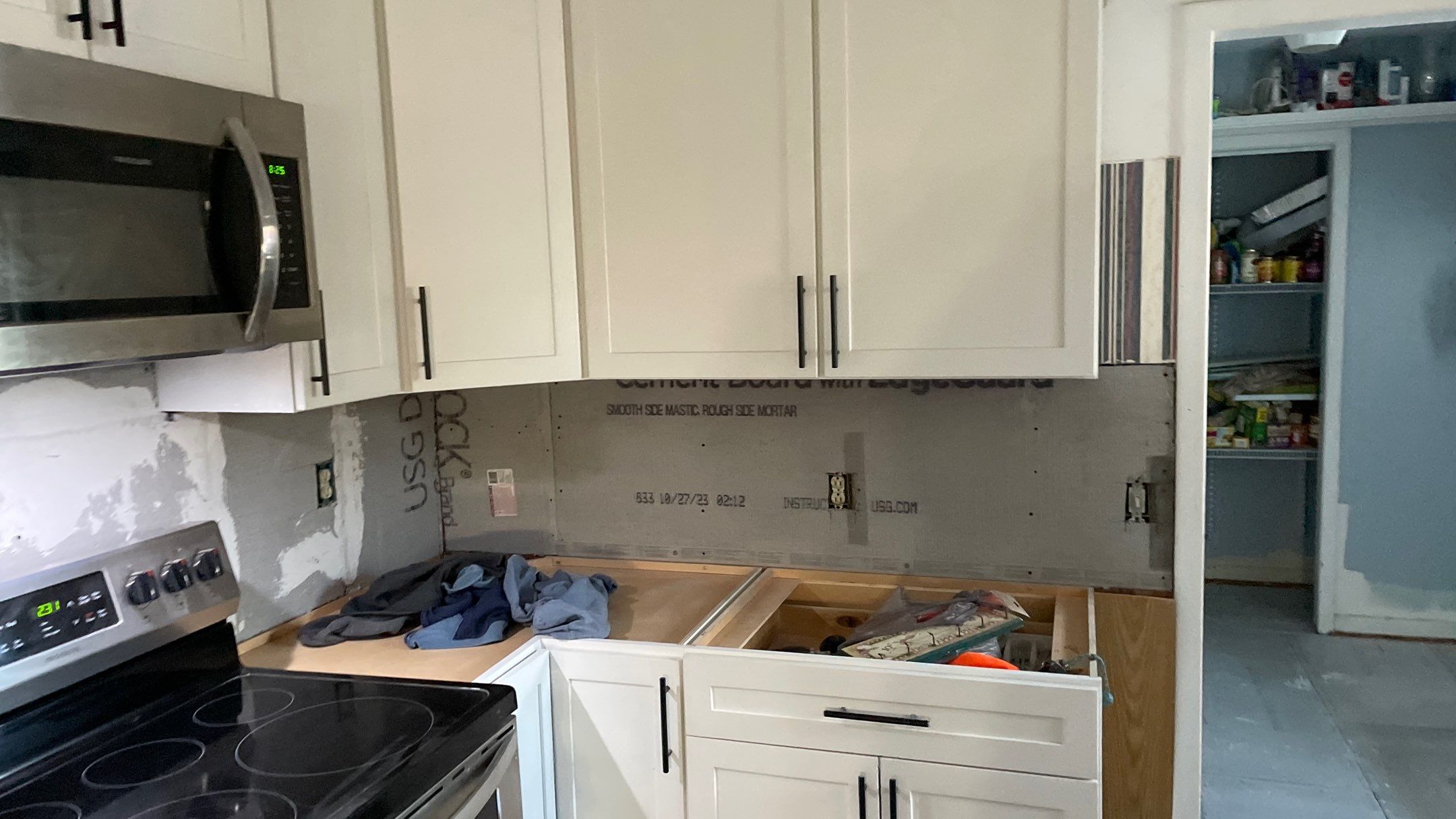 Kitchen Backsplash and Herringbone Tile Floor Remodel by Footprints Floors of Coastal Carolina
