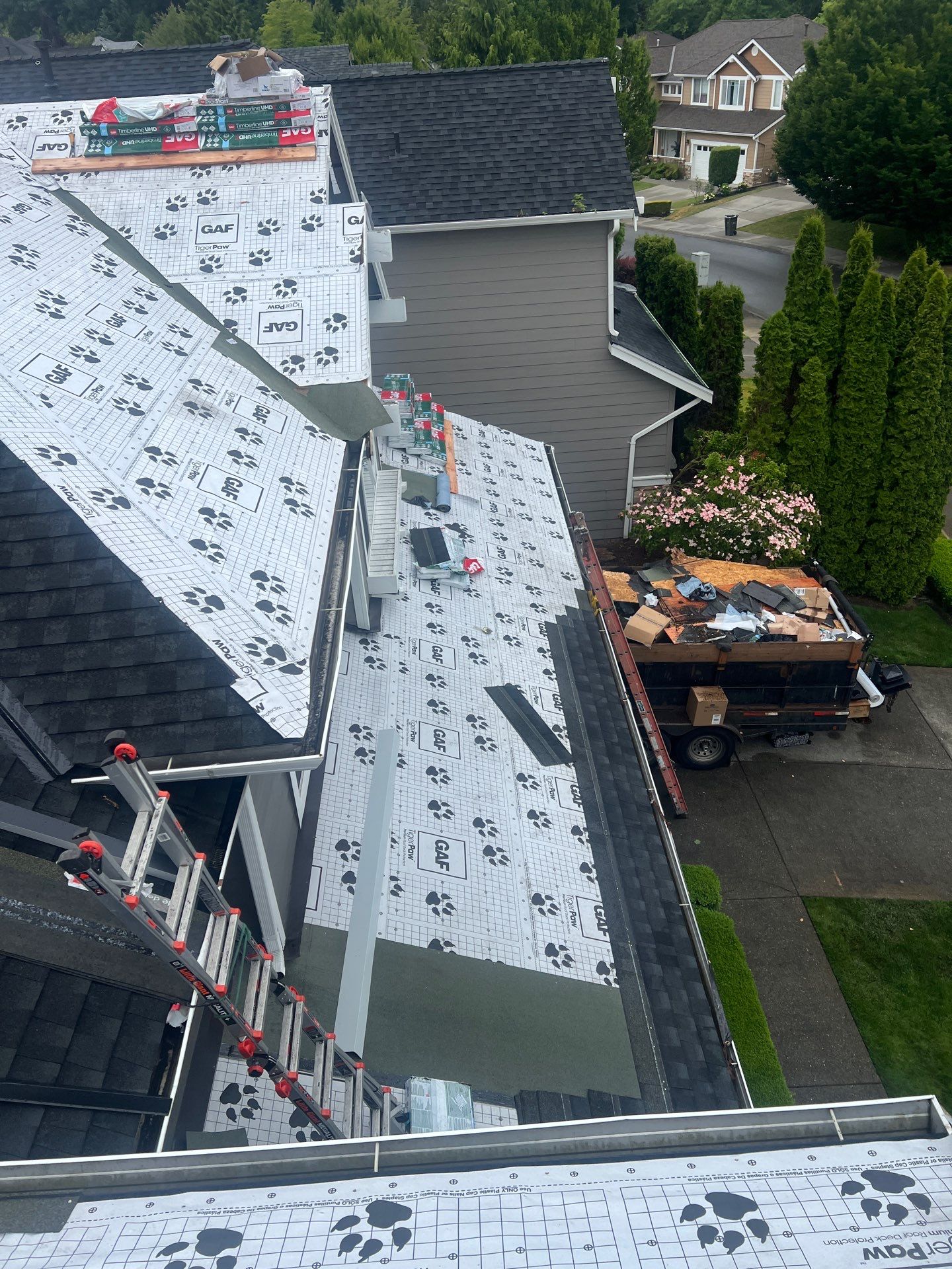 Residential Roofing Installation using GAF UHDZ Shingles by Roofing Formula LLC