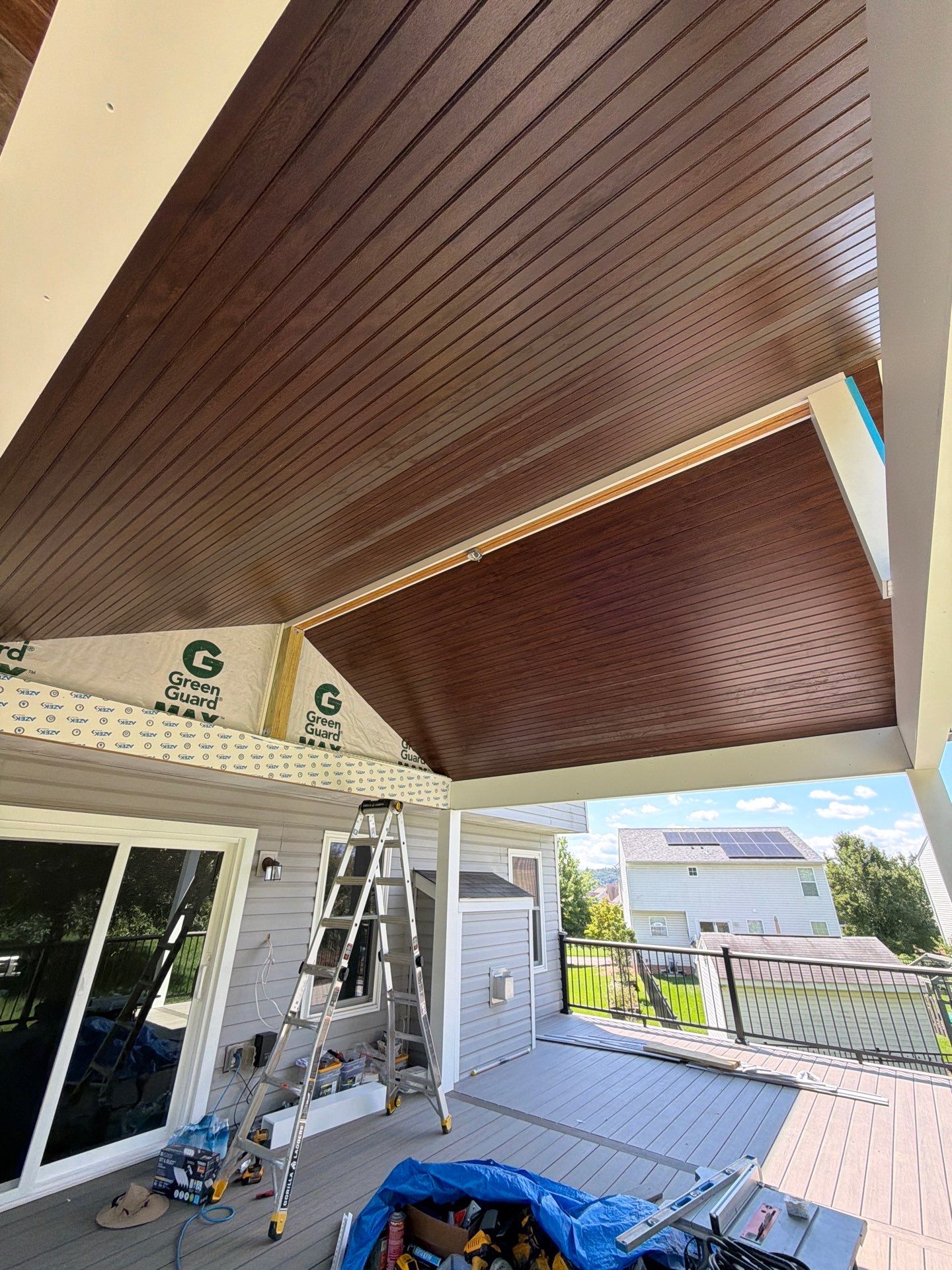 Custom Composite Deck Build with Gabled Roof in Jefferson Hills by Cousins Roofing Siding & Decks