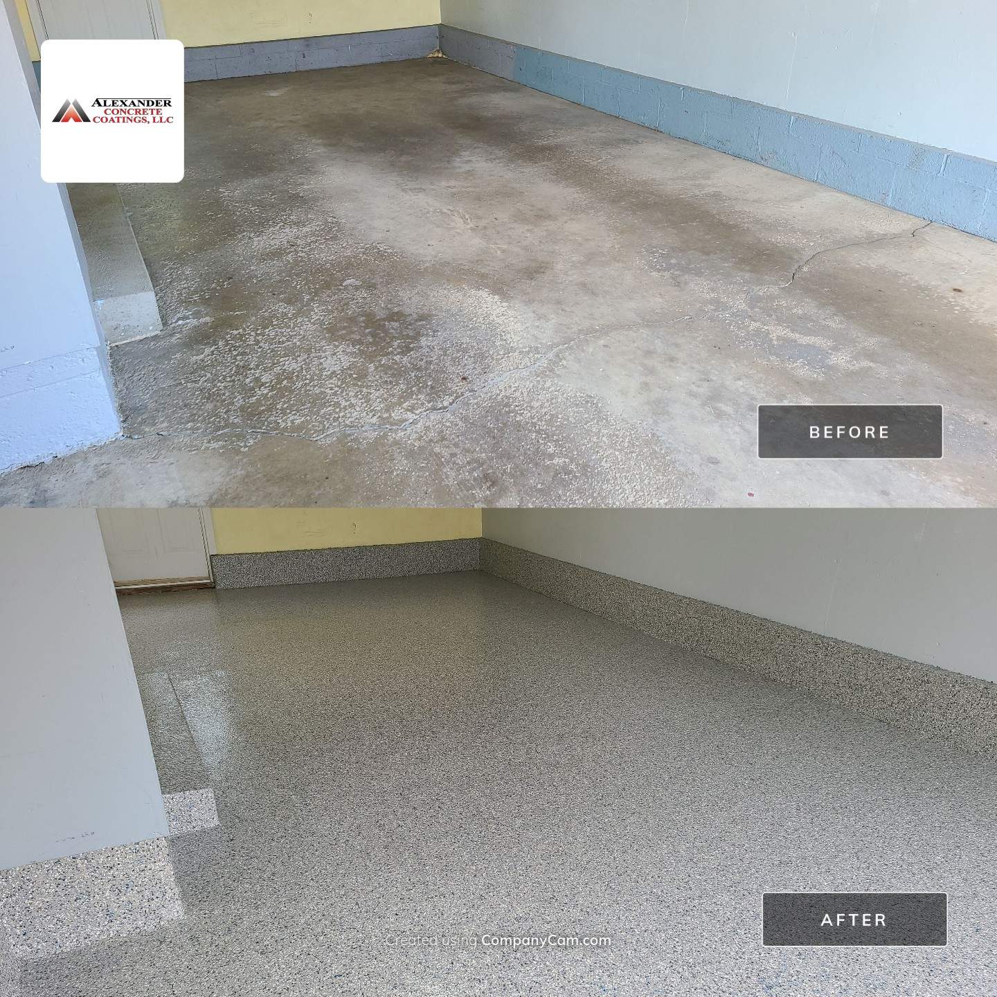 Single Car Garage in Stonewash - Austintown, OH by Alexander Concrete Coatings