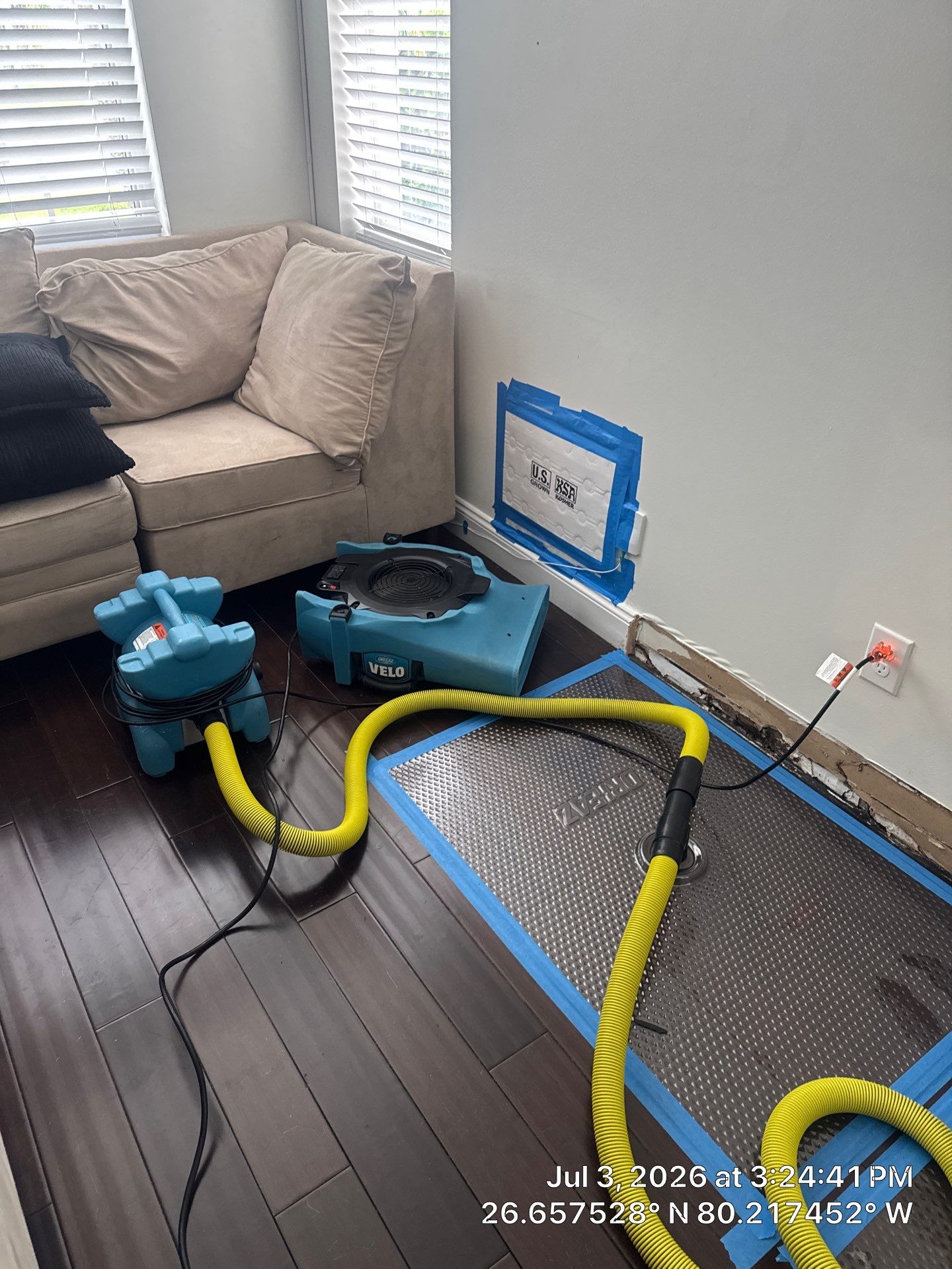 Professional Water Damage Mitigation and Hardwood Floor Drying in Wellington by SuperClean
