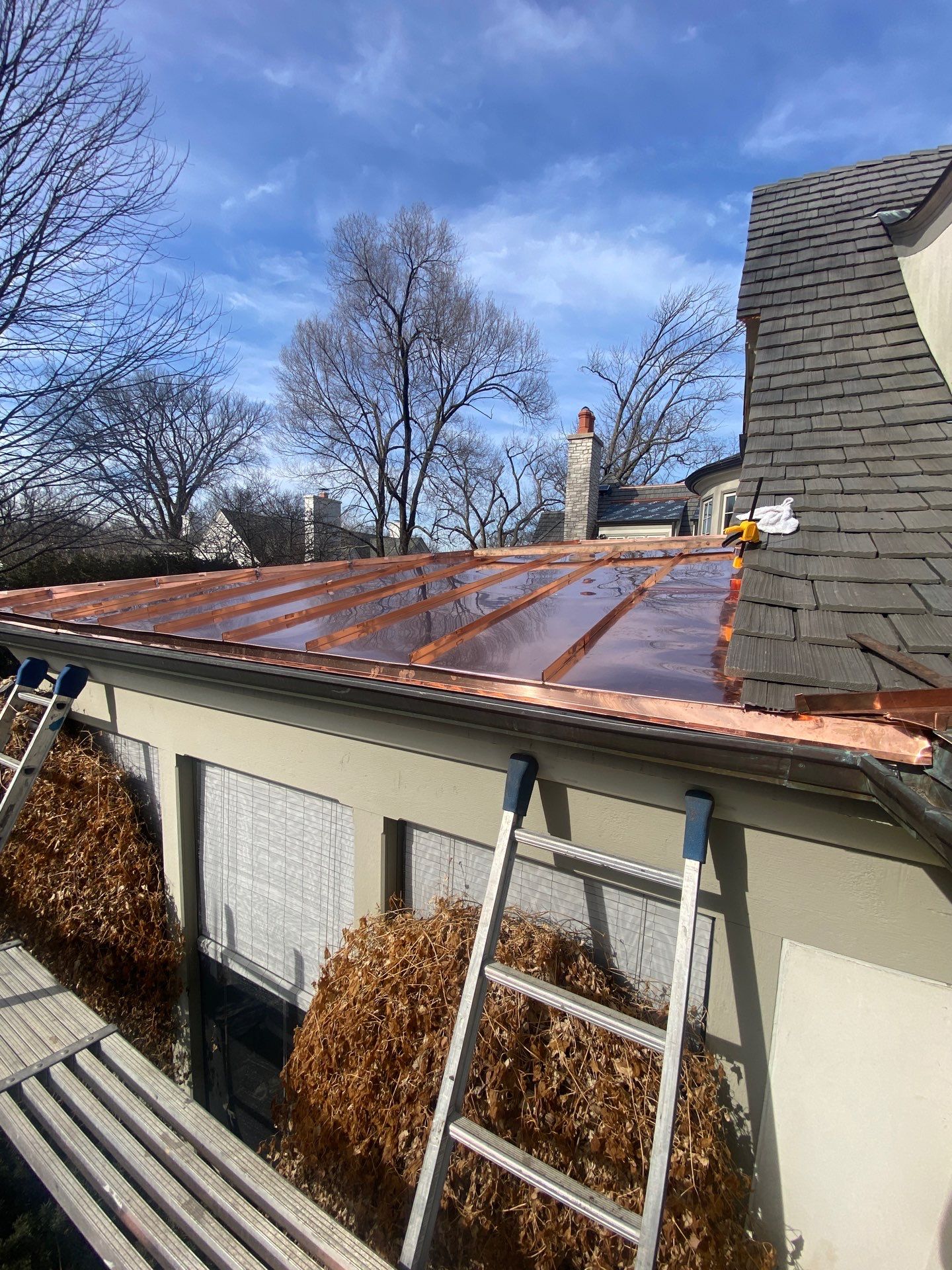 Brava Shake Tile Roof Installment with Copper Flashings by Custom Installations