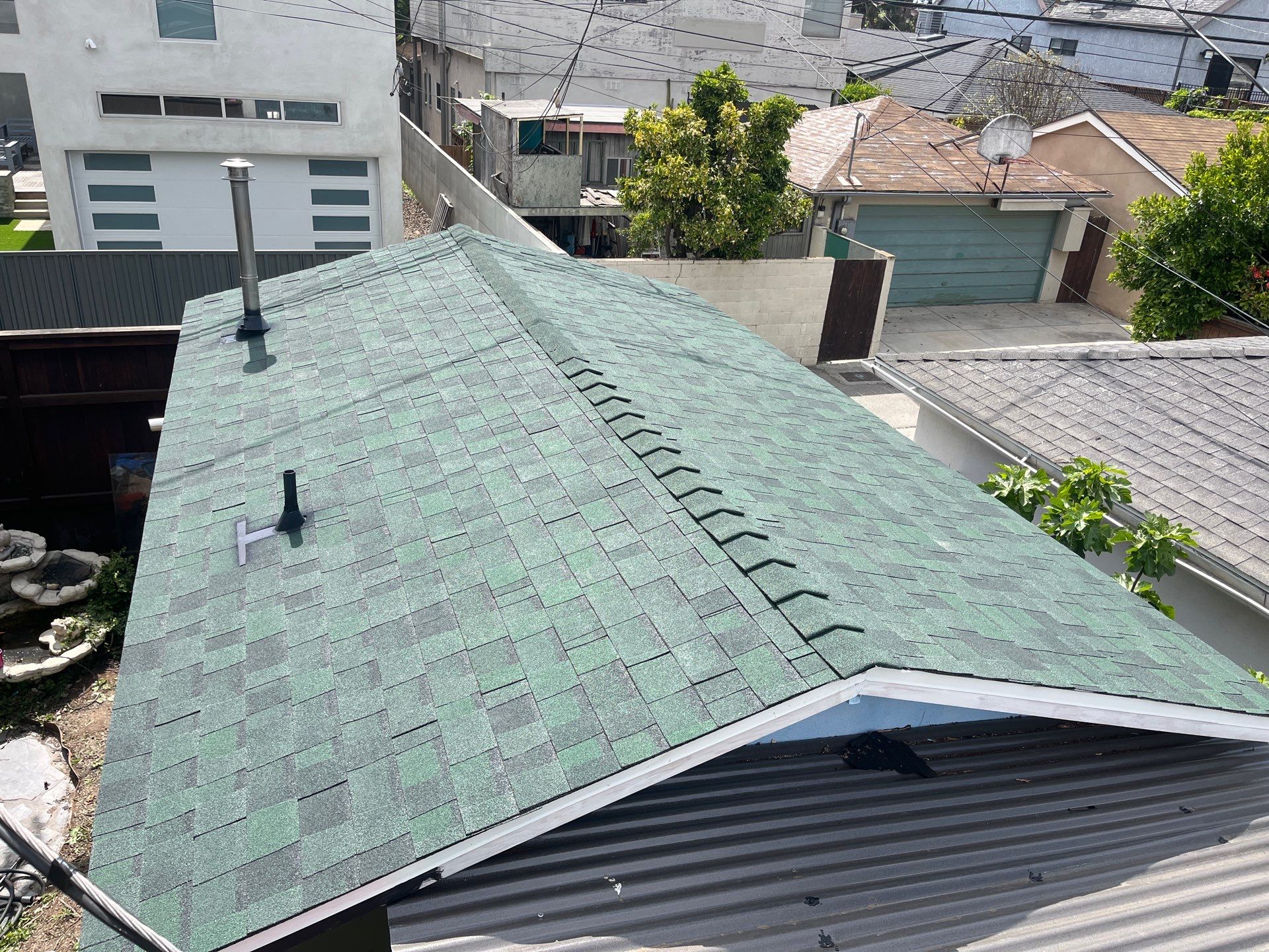 Garage Reroof using Owens Corning Duration Cool Shingles by Hull Brothers Roofing