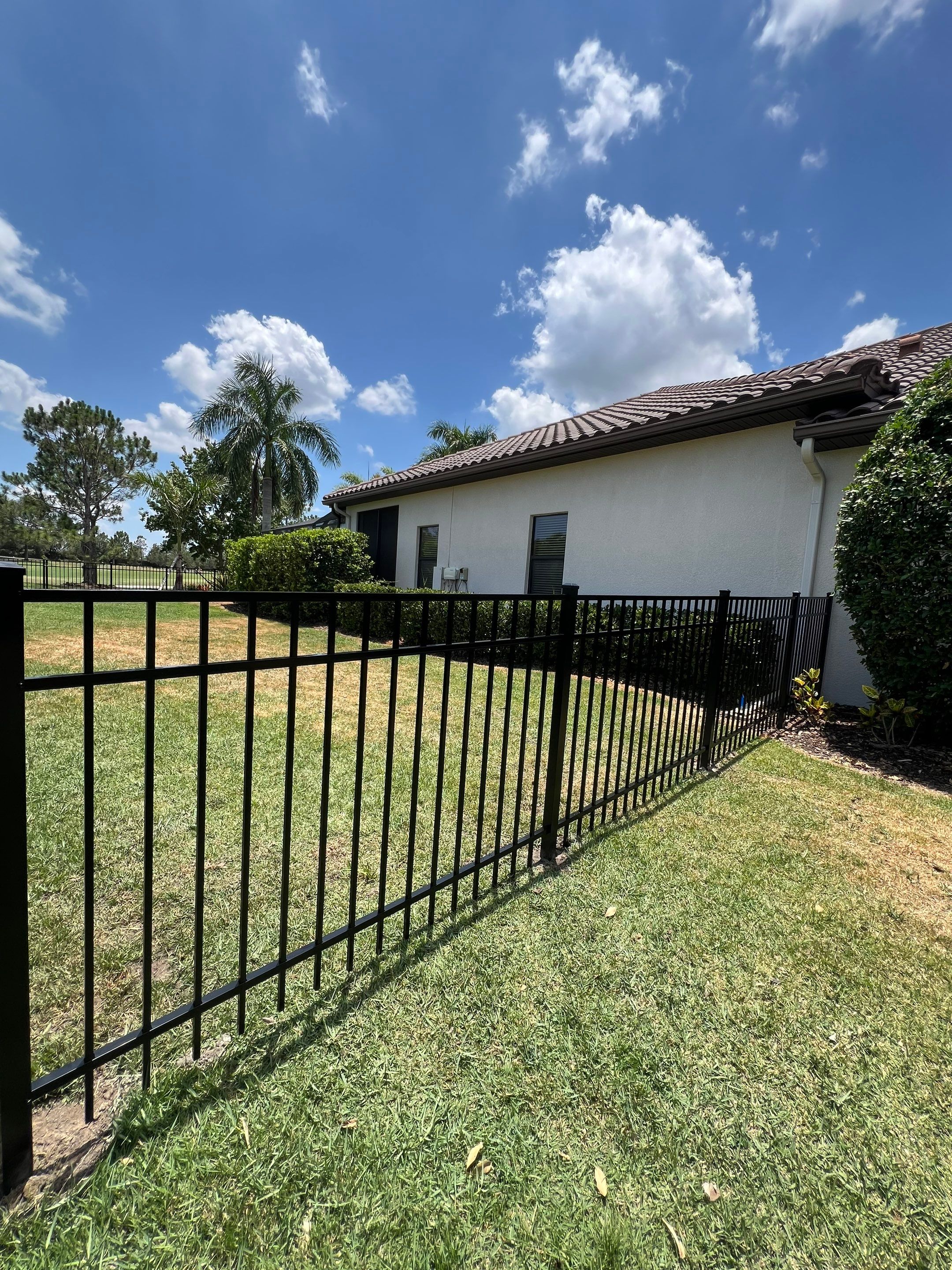 Aluminum Fence Installation using Black 3 Rail Aluminum Fence by Asap fence and gates, LLC