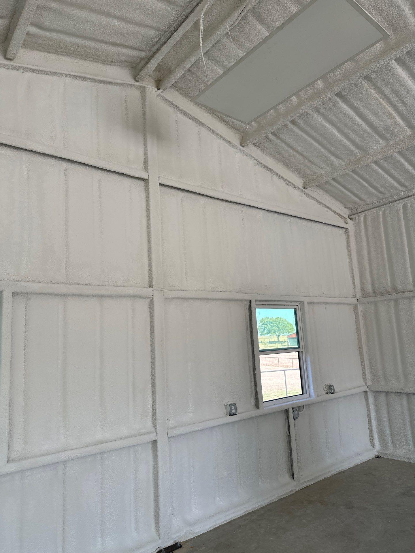 2" close cell foam on this new shop Sanger Tx  by Apex Insulation Solutions