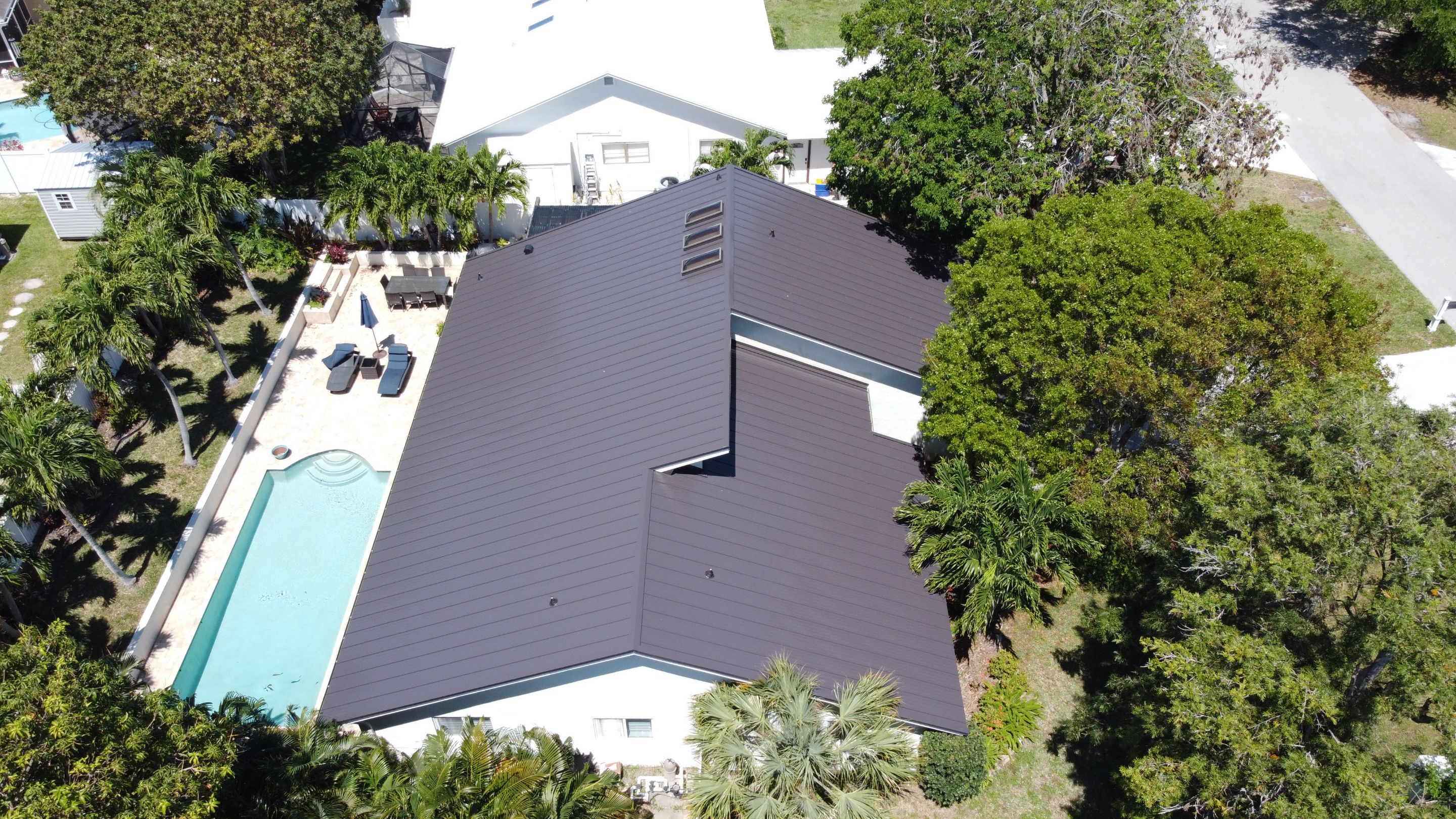 Residential Roofing Installation using 1" Nail strip metal roof by BLUES BROTHERS ROOFING