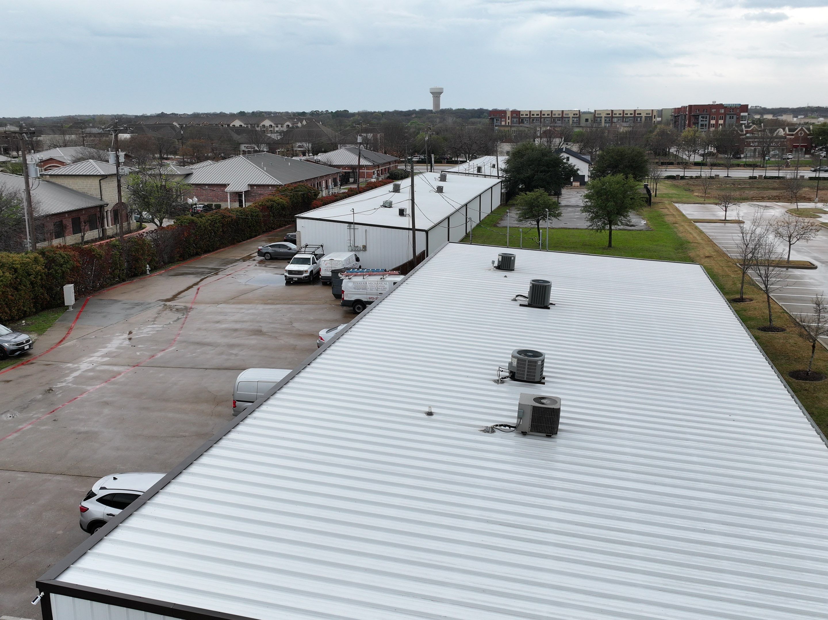 Commercial Roofing Installation using Double lock Mechanical Standing Seam Metal by Becker Roofing and Exteriors