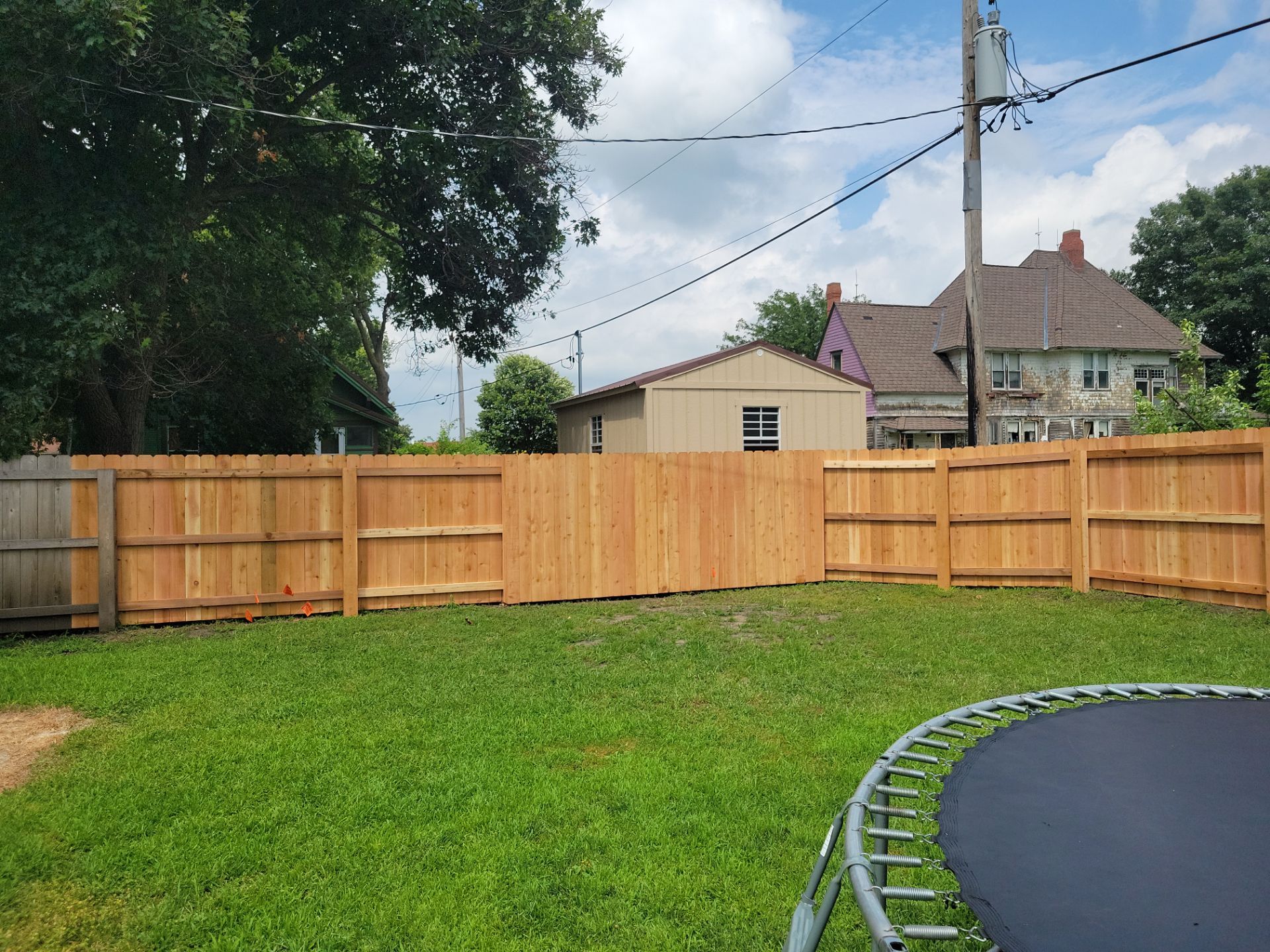 Natural Cedar Wood Privacy Fence and Gate Installation in Clarksville by Perfect Picket Fence and Stain