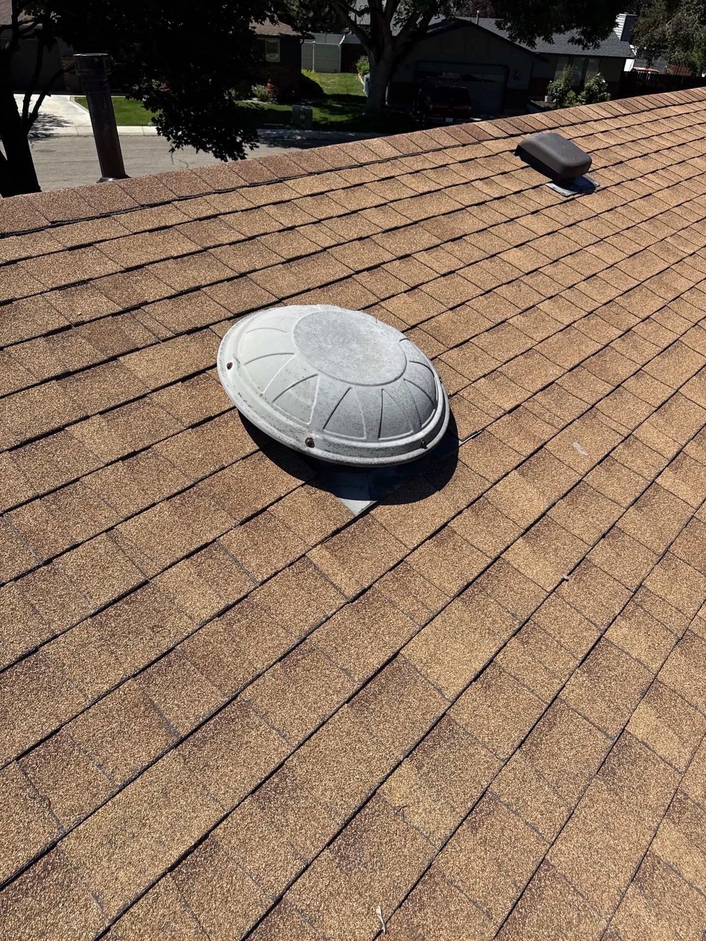 Asphalt Shingle Roof Replacement and Chimney Flashing in Boise by Olive Roofing