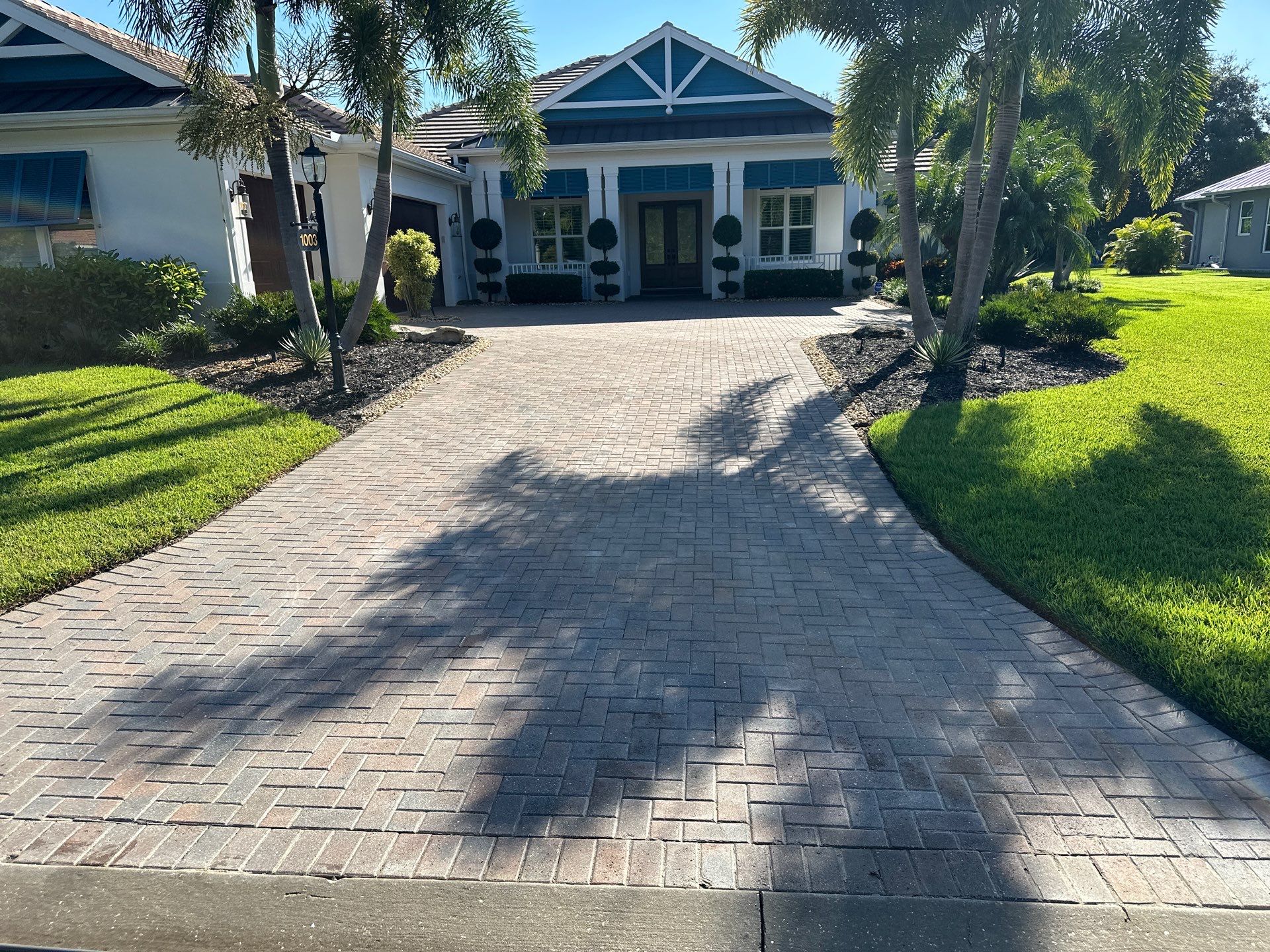 Paver Driveway Cleaning in Winding River Community, Bradenton, FL by Sunshine AquaWash