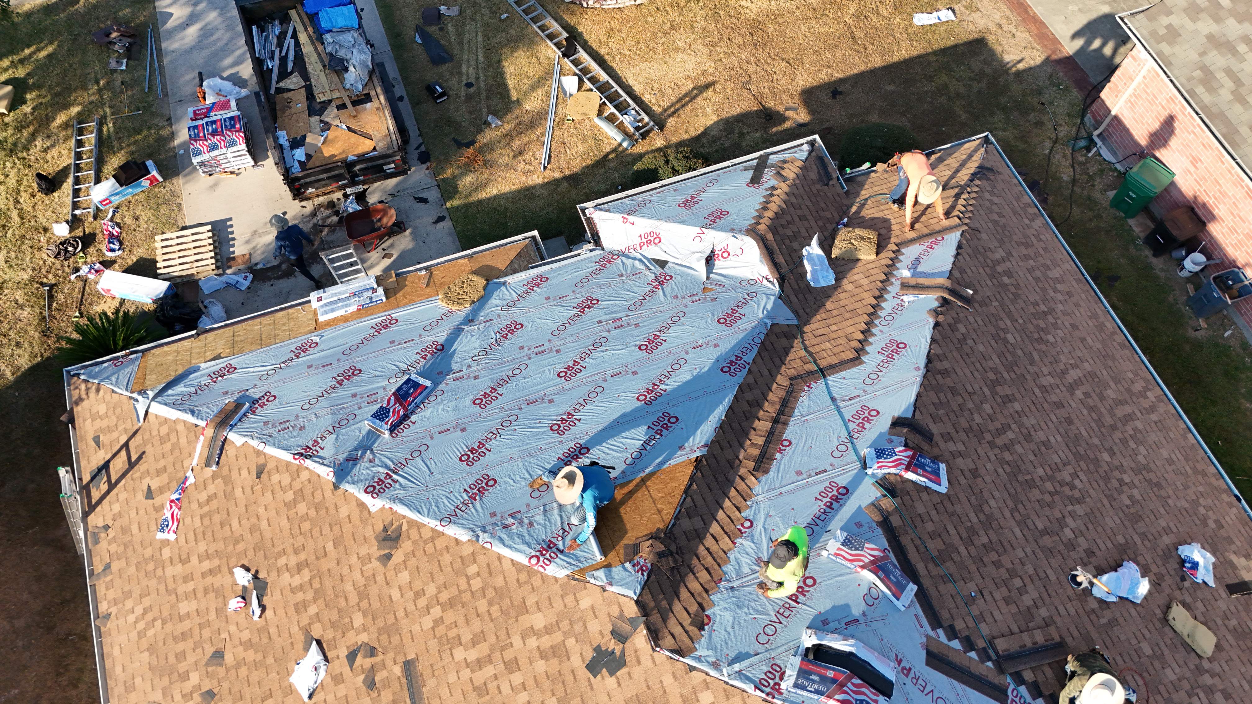 Golden-Tan Roof Replacement — Spring, TX by PL Roofing & SB Roofing, LLC.
