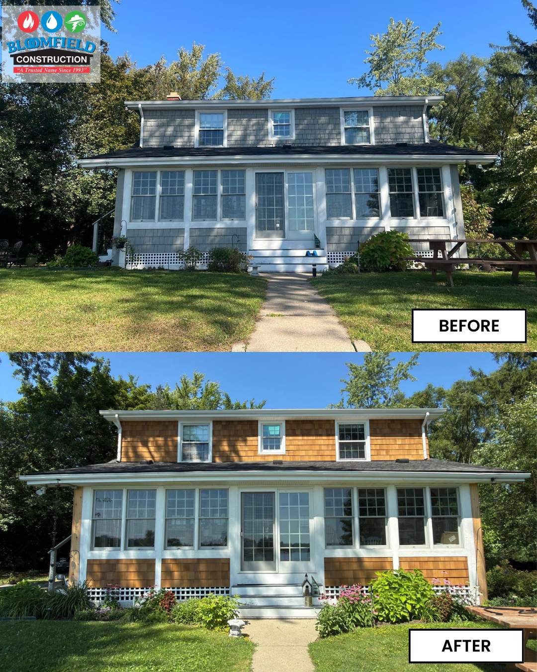 Cedar Siding Replacement  by Bloomfield Construction & Restoration