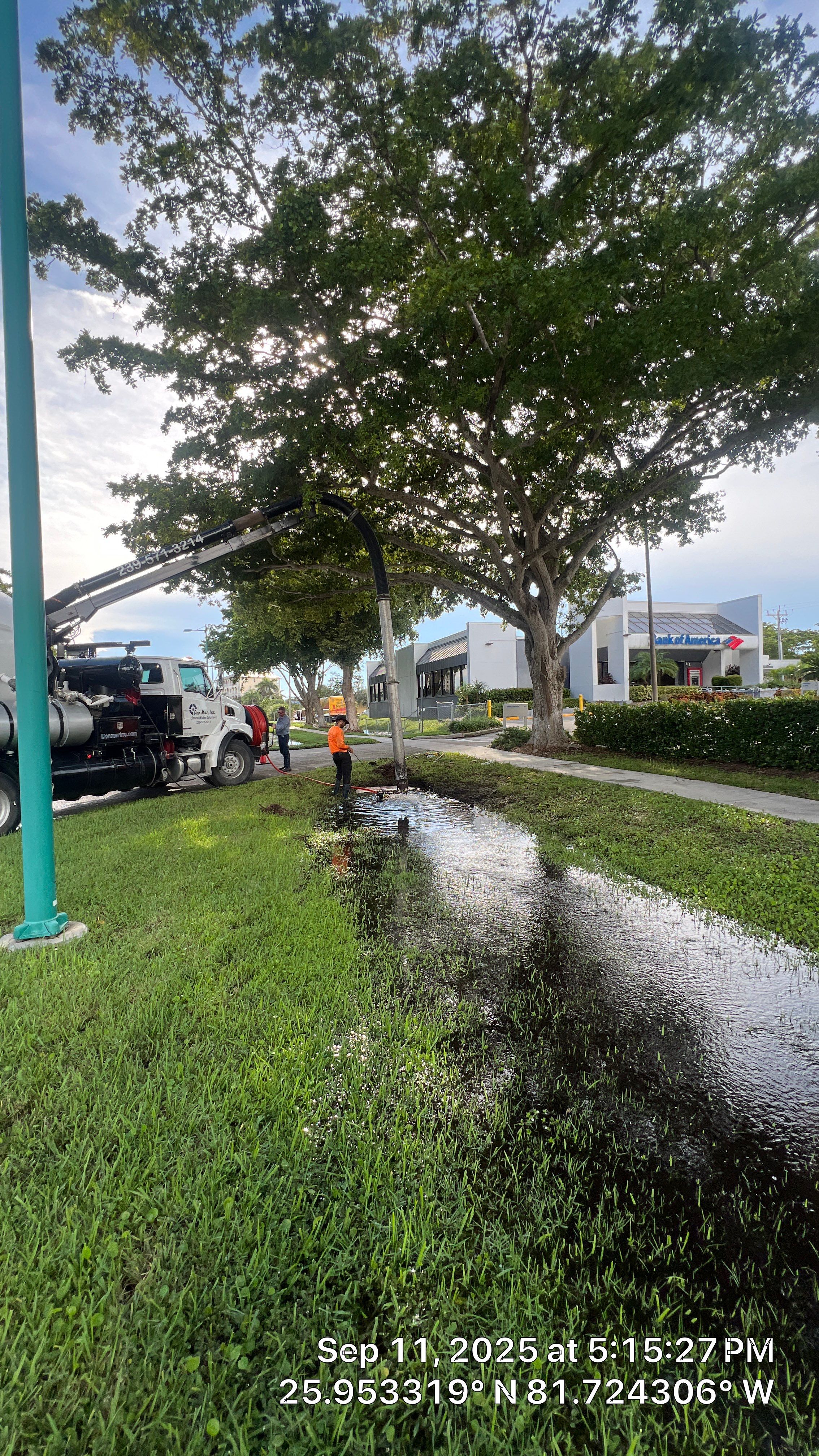 Culvert Cleaning at Bank of America on Marco by Don Mar, Inc. Storm Water Solutions