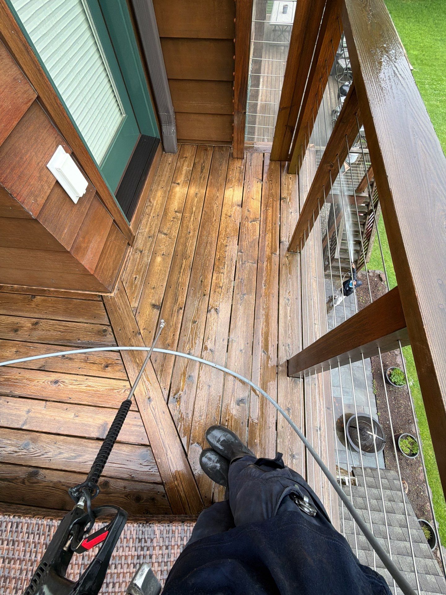 Exterior Powerwashing and Maintenance for a Teaneck Timber Home by Spectrum Painting, LLC