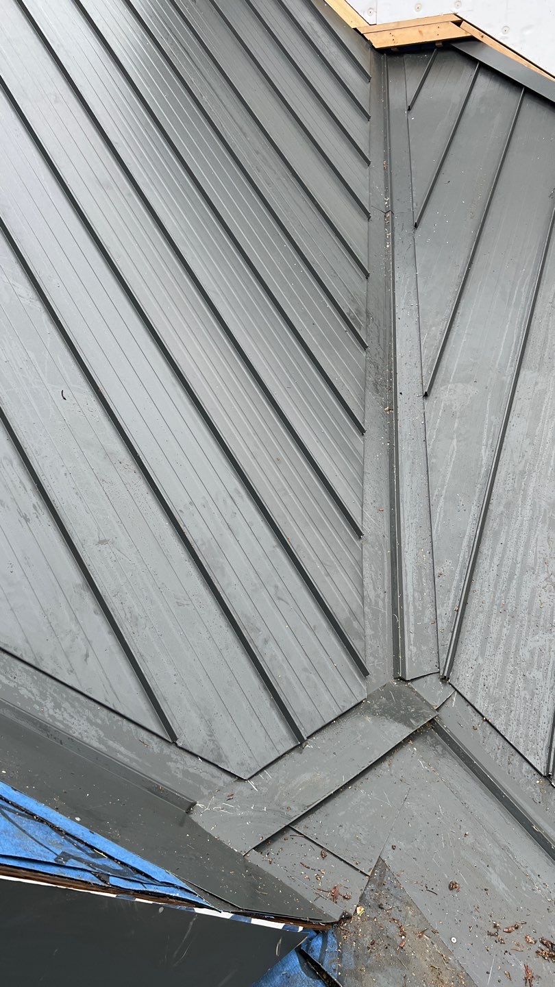 Residential Roofing Installation using 12" Prolok metal by Top Notch Roofing Inc