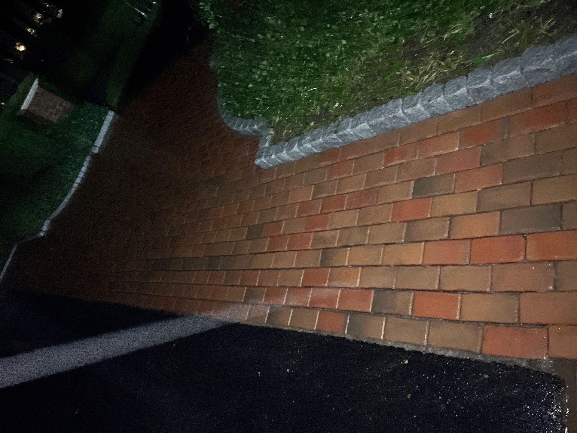 Brick paver clean, sand and seal.  using Algaecide, soft wash soap by Northern Power Washing LLC.