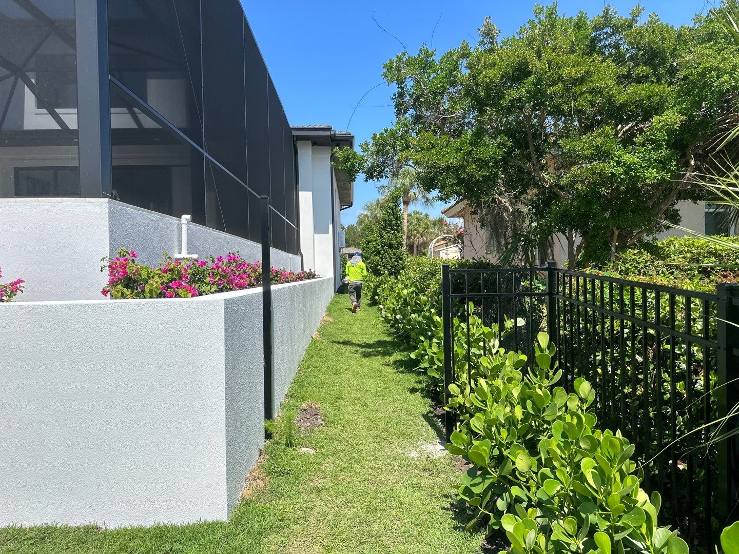 Aluminum Fence Installation using Black 3 Rail Aluminum Fence by Asap fence and gates, LLC