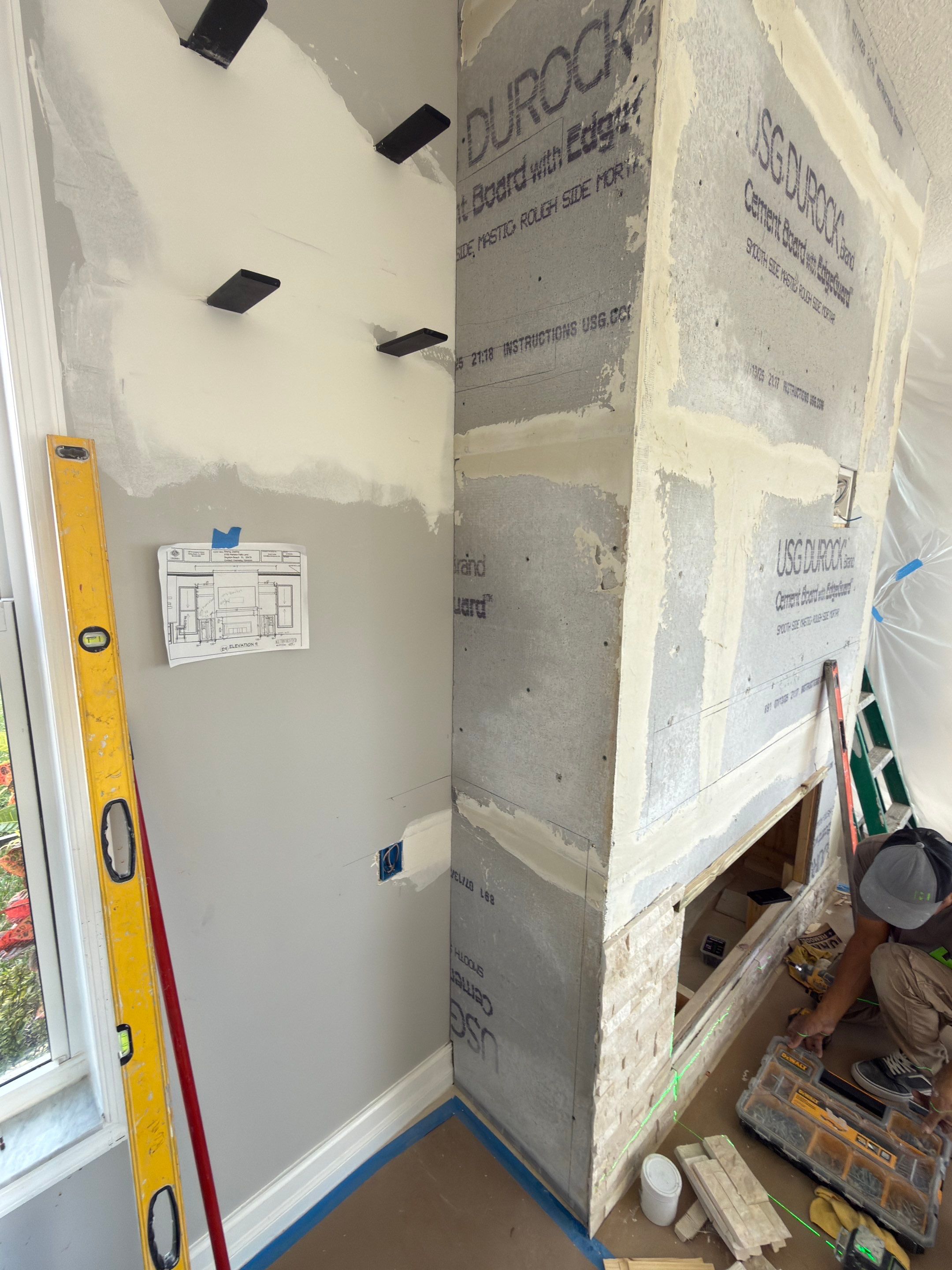 TV Fireplace Wall - Delray Beach by Hevi Tile