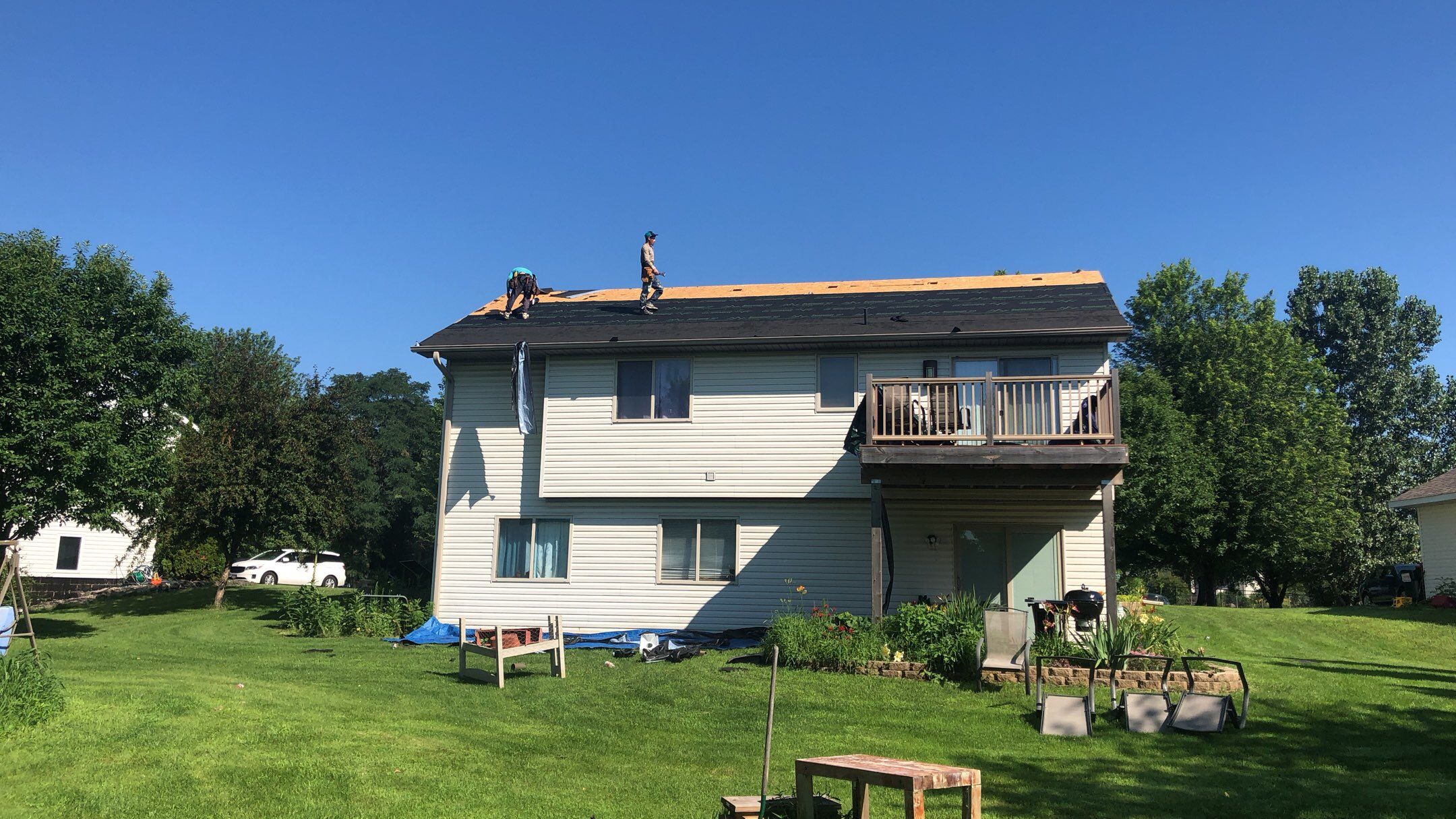 Storm Damage Restoration using Atlas Pinnacle Shingles and Mastic Vinyl Siding  by MODERN EXTERIOR SYSTEMS