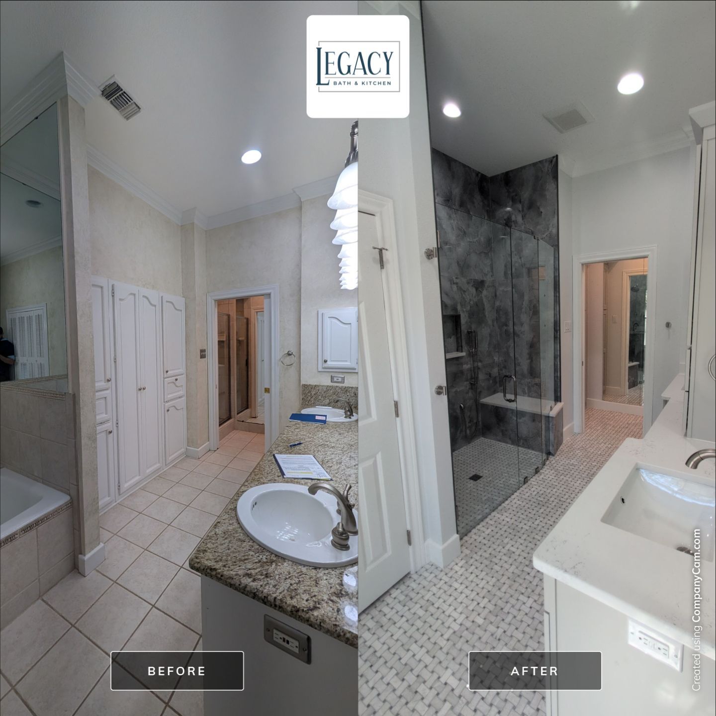Walker Ranch Bathroom Remodel with Expanded Walk-In Shower and Custom Storage by Legacy Bath and Kitchen