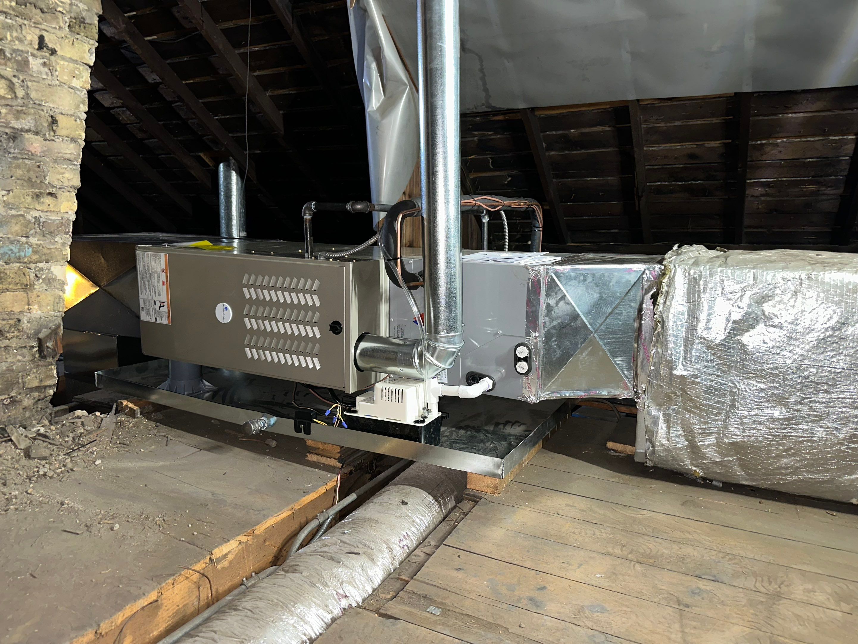 Hybrid Heat Pump System Attic Installation by MMDS