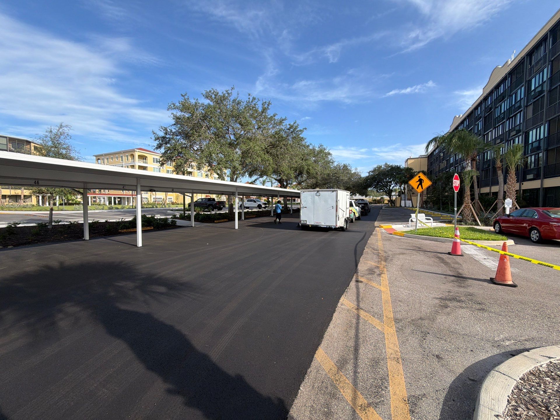 Comprehensive Parking Lot Mill and Overlay with Custom Line Striping in Venice by Everline Coatings & Services - Southwest FL