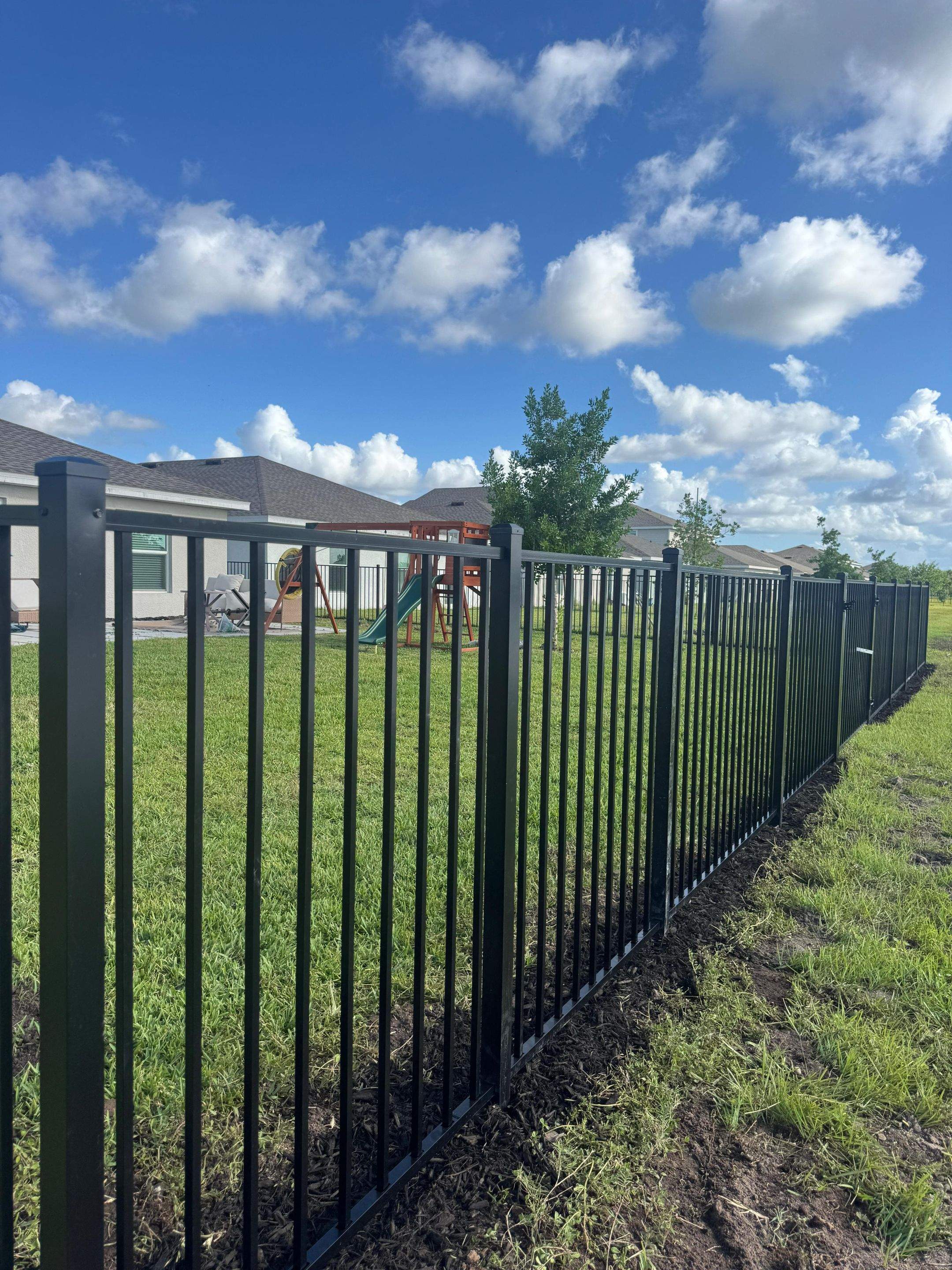 Black Aluminum Picket Fence Installation in Lehigh Acres by True Fence LLC