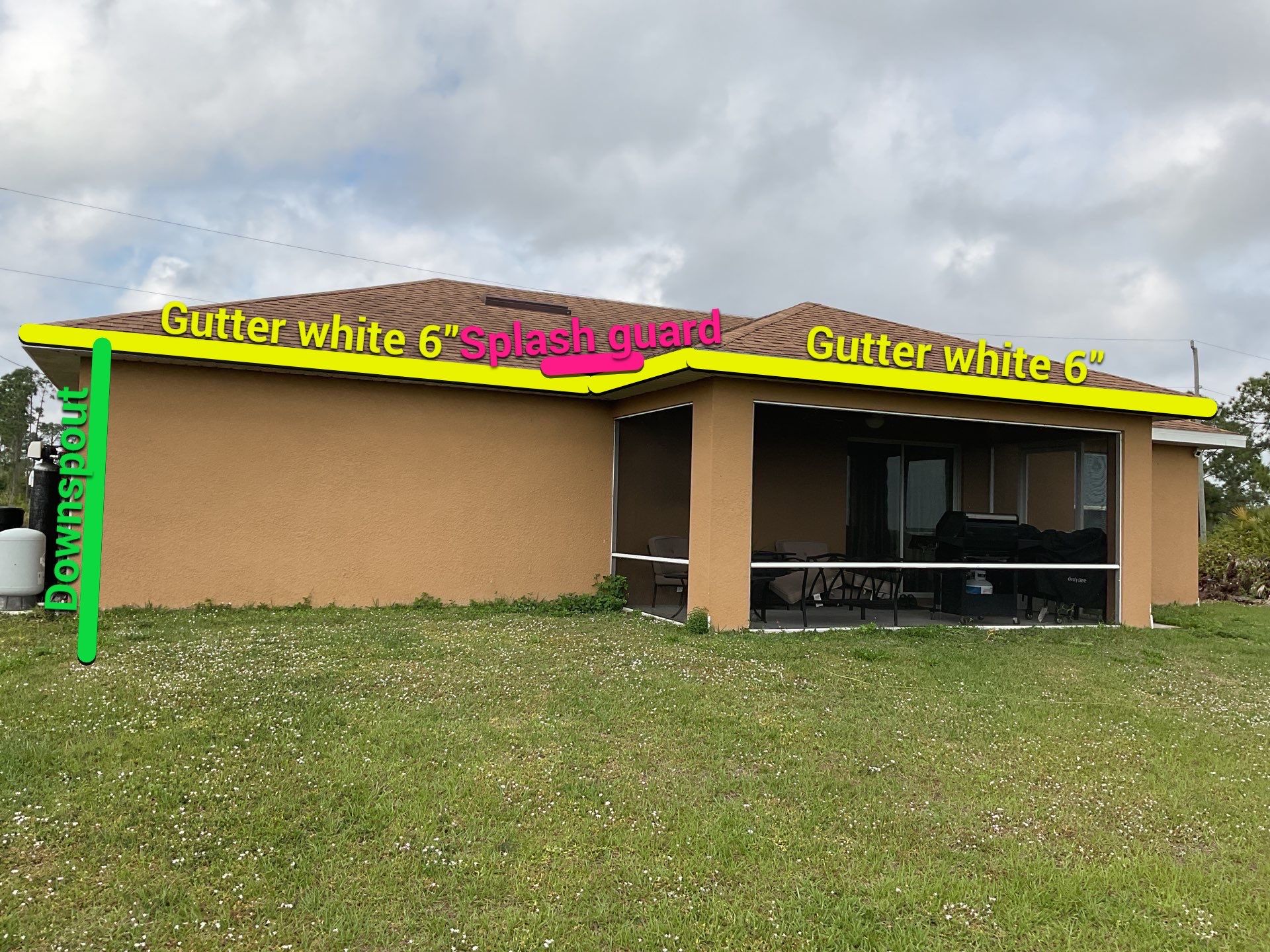 6 Inch Seamless Gutters using White Seamless Gutters in Cape Coral FL by Gutter Professors