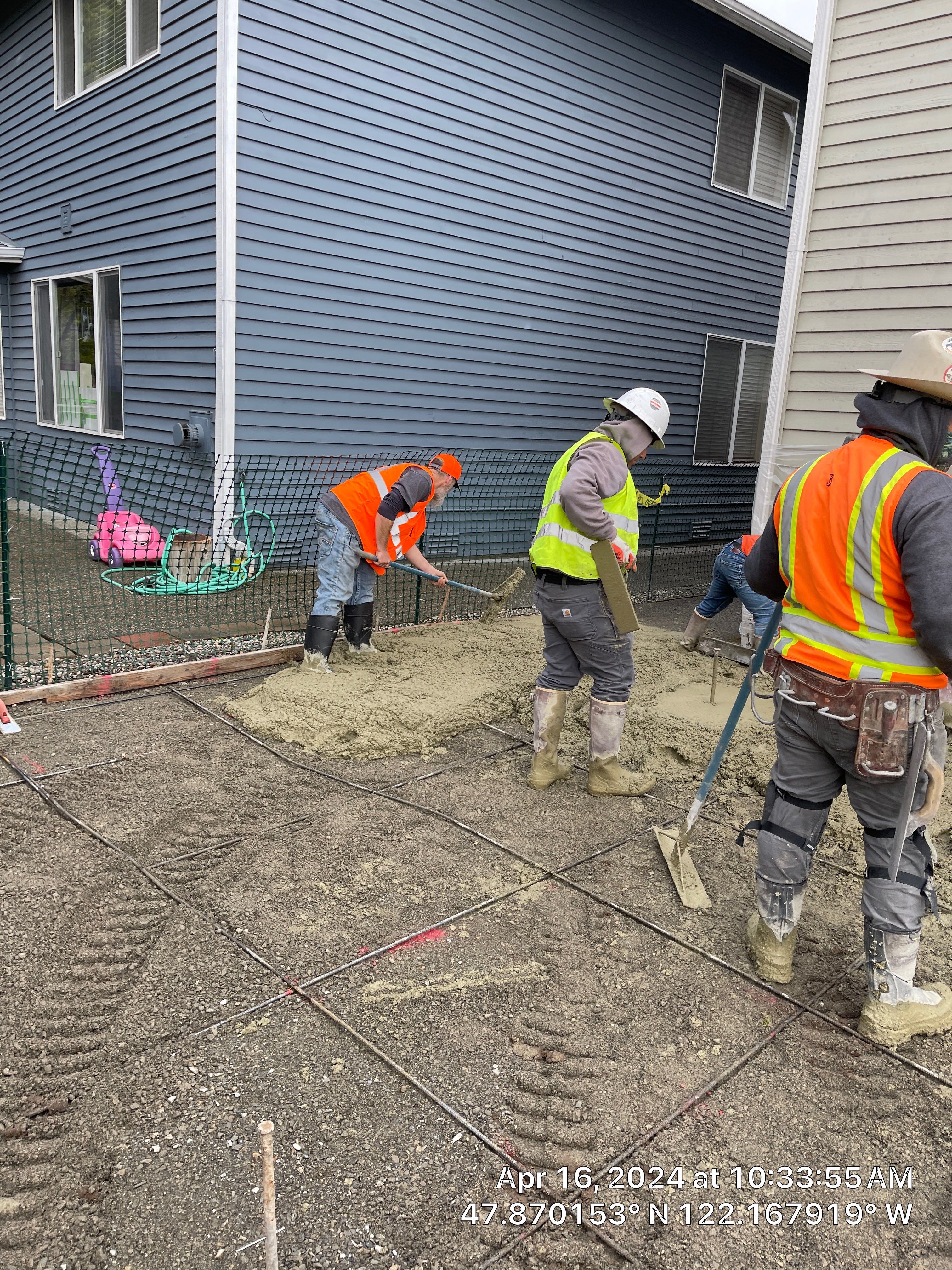 Benedict | Stamped Concrete Back Patio by Jireh Asphalt & Concrete Inc 