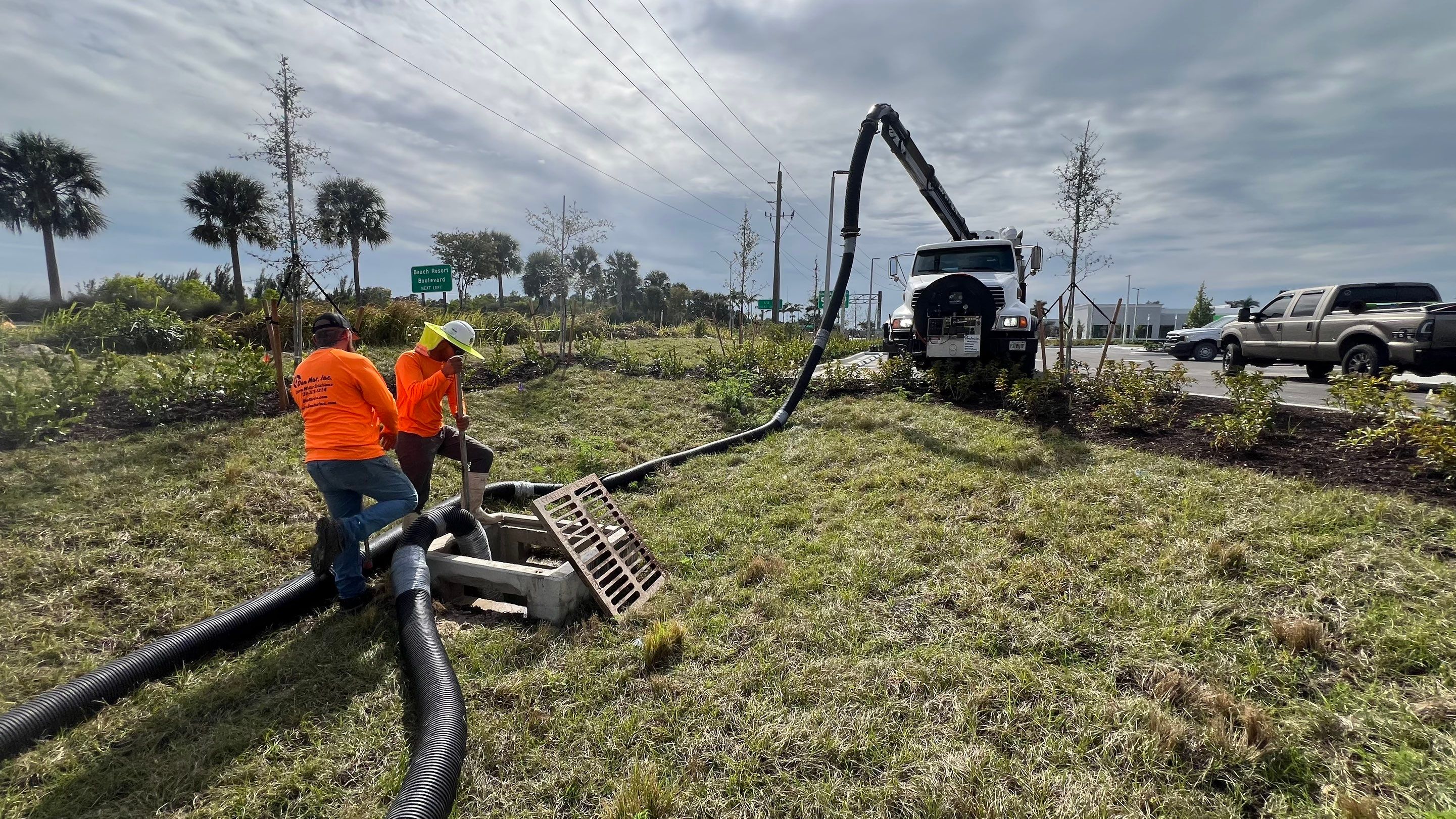 New Construction Commercial Parcel Stormwater System Cleaning by Don Mar, Inc. Storm Water Solutions