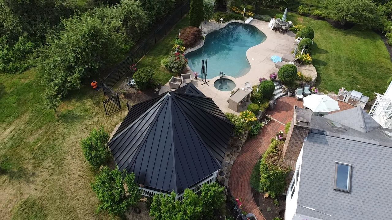 Standing Seam Black Metal Roof- Gazebo by Loyalty Exterior Solutions 