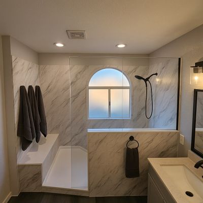 Large Walk In Shower Before and After