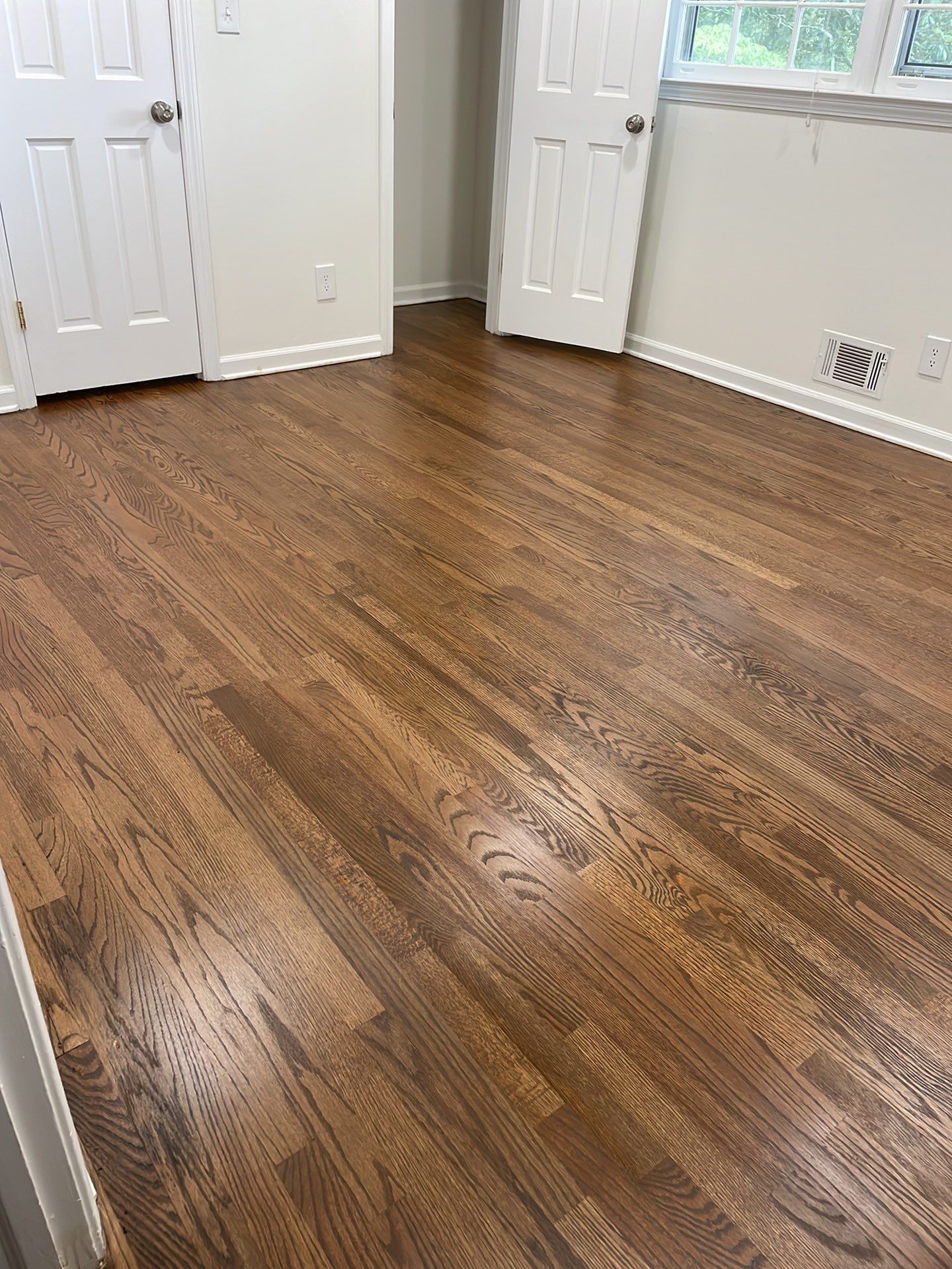 Red Oak refinish with Provencial stain by Footprints Floors of East Atlanta